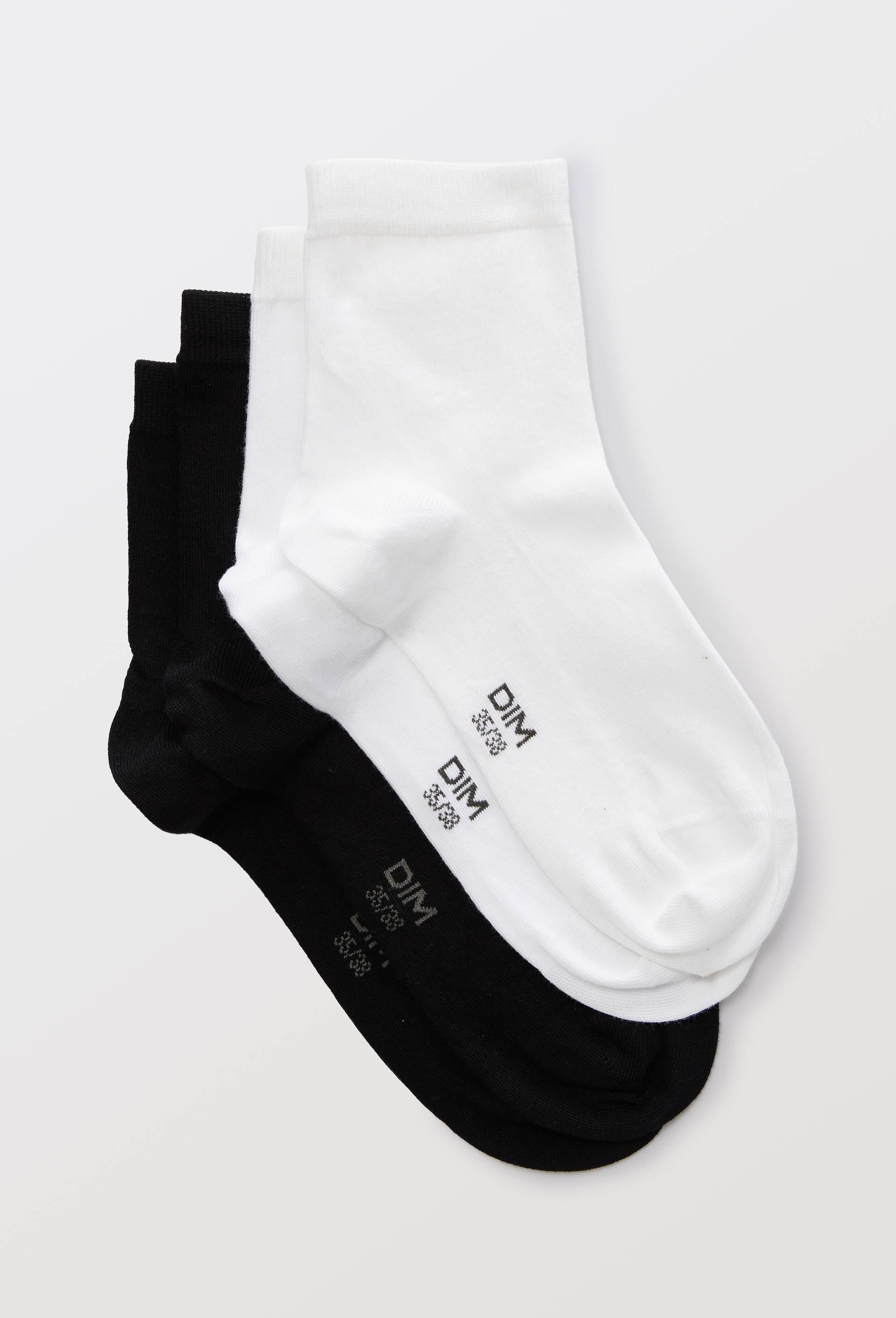Lot de 2 paires de socquettes en coton DIM, Blanc, large image number 0