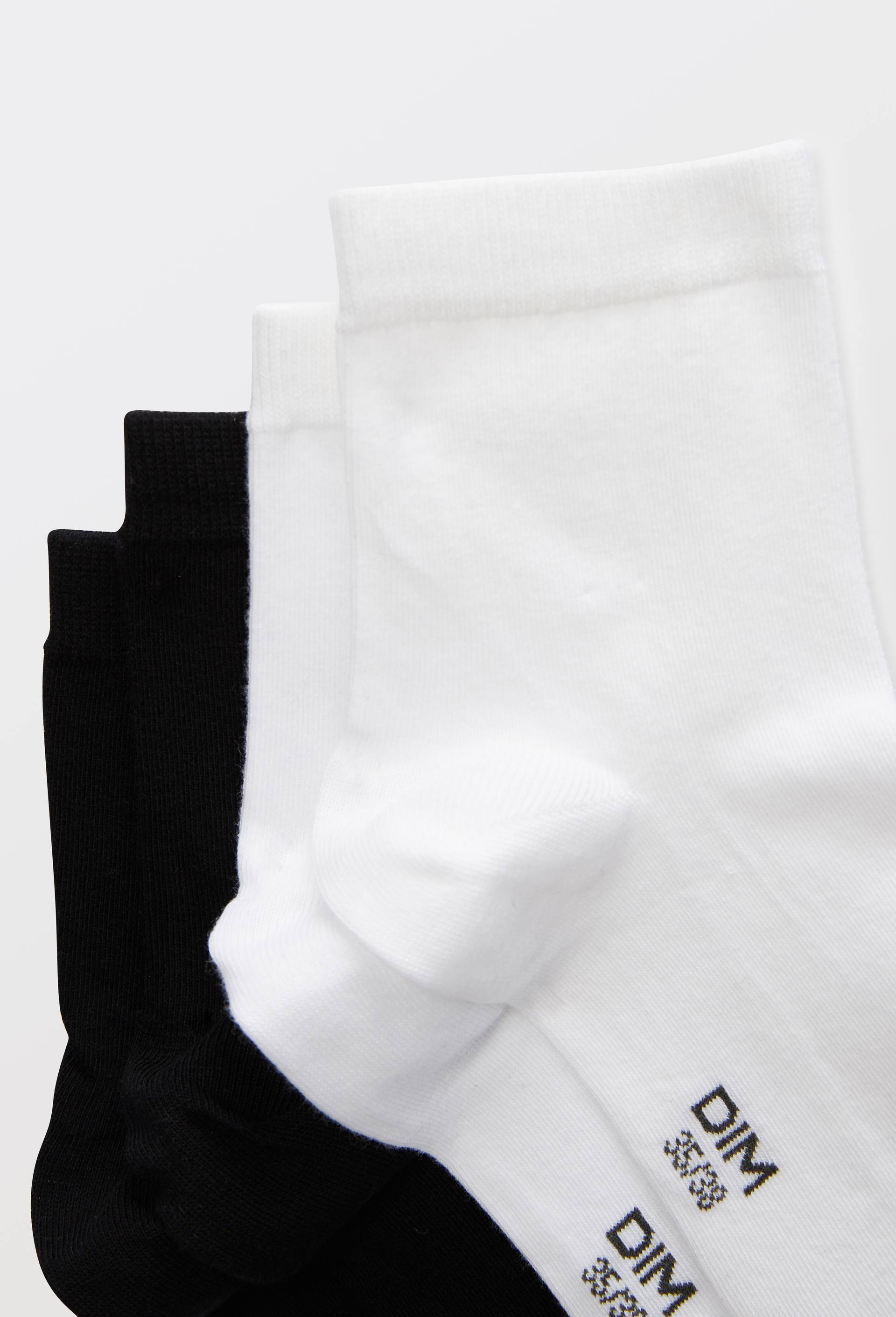 Lot de 2 paires de socquettes en coton DIM, Blanc, large image number 1