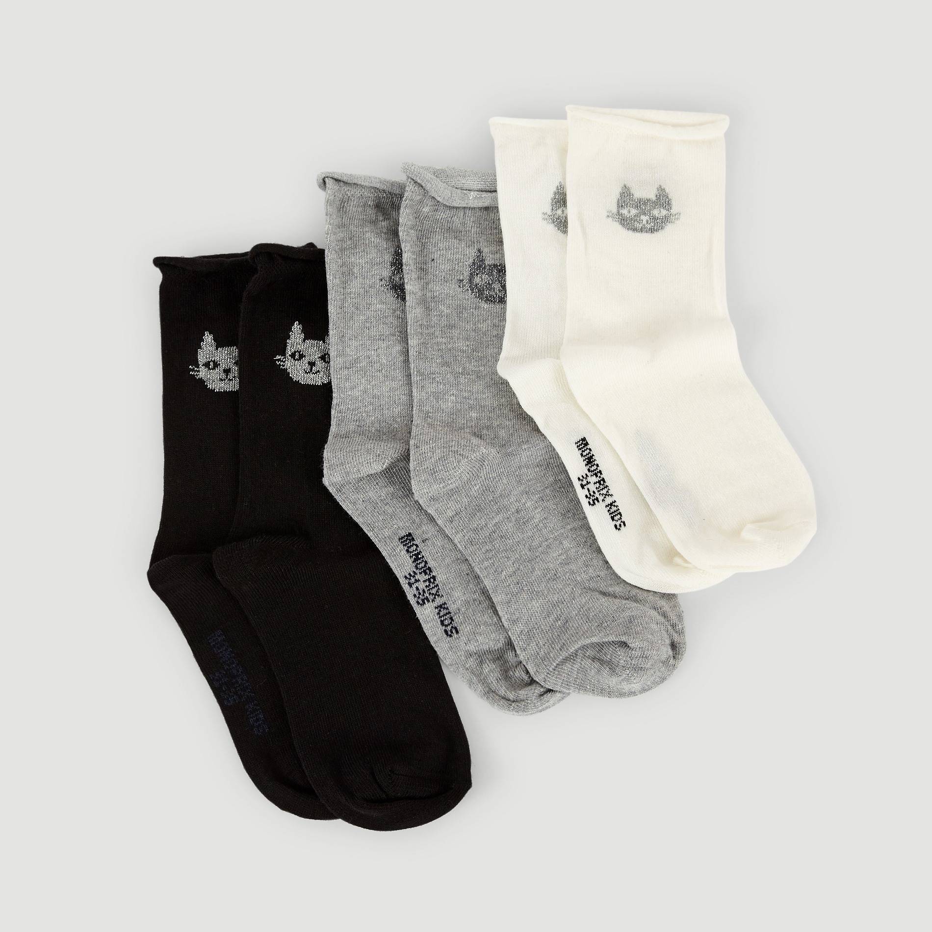 Lot de 3 paires de chaussettes brillantes, Noir, large image number 0