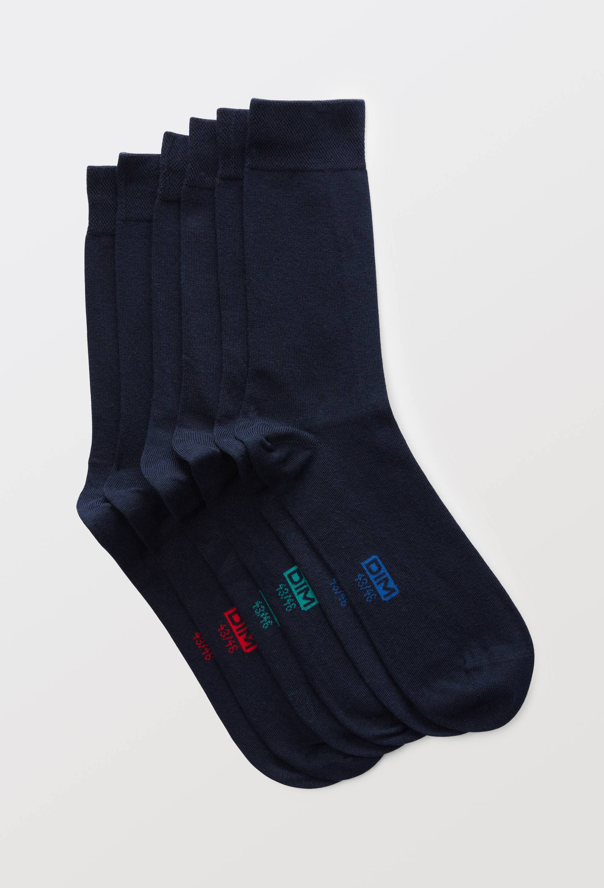 Lot de 3 paires de chaussettes en coton DIM, Bleu fonc&eacute;, swatch image