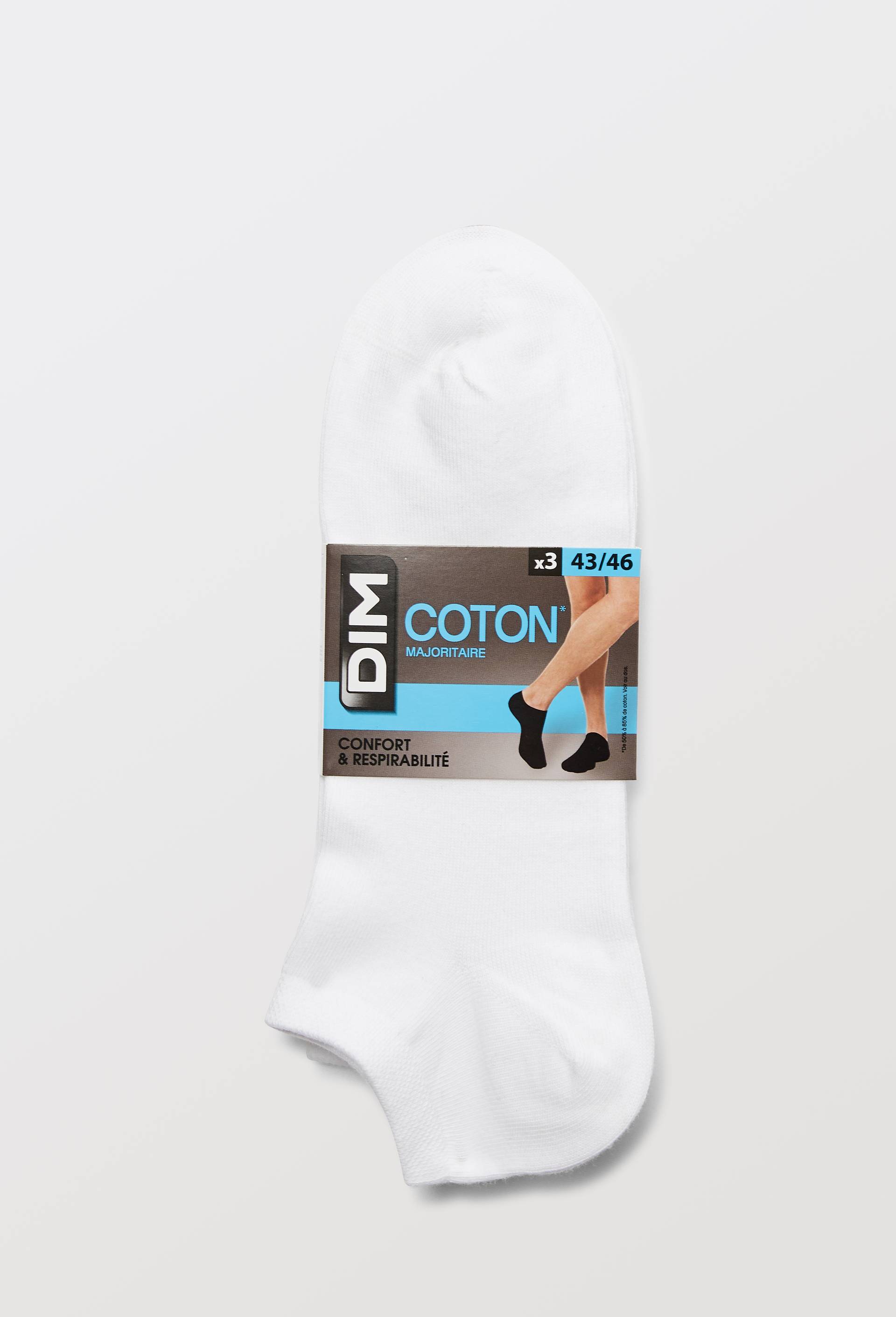 Lot de 3 paires de socquettes en coton DIM, Blanc, large image number 2.0
