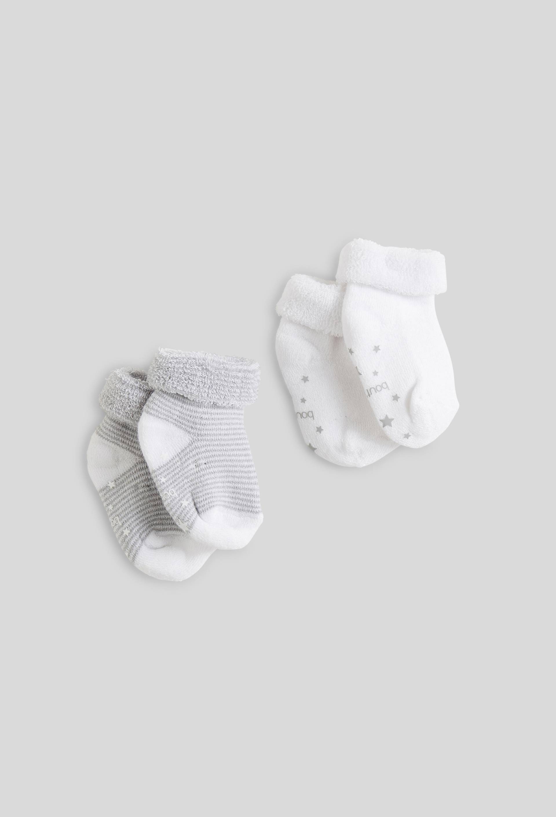 Lot de 2 paires de chaussettes bouclettes contenant du coton BIO, Gris, large image number 0