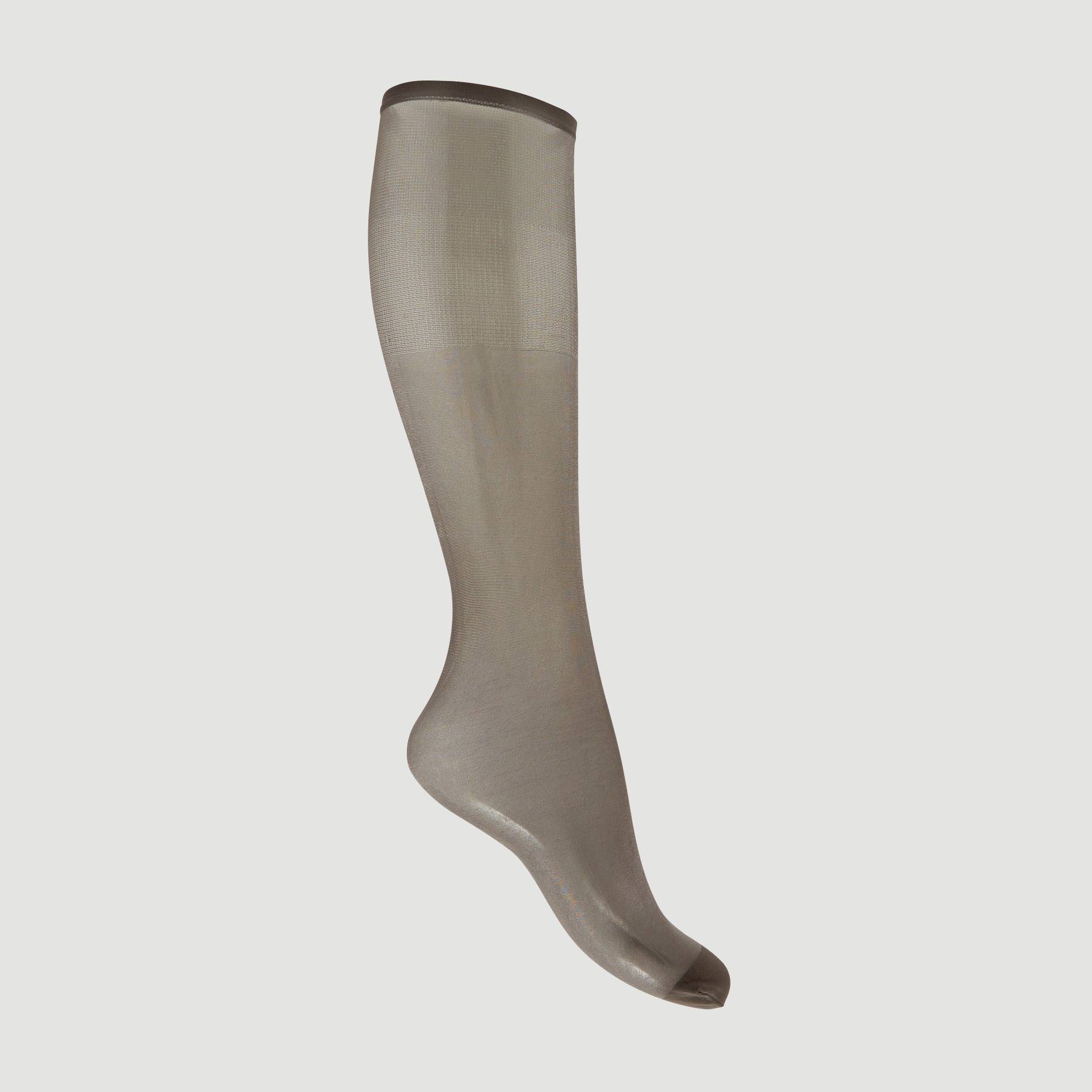 Mi-bas satin, Gris, large image number 1