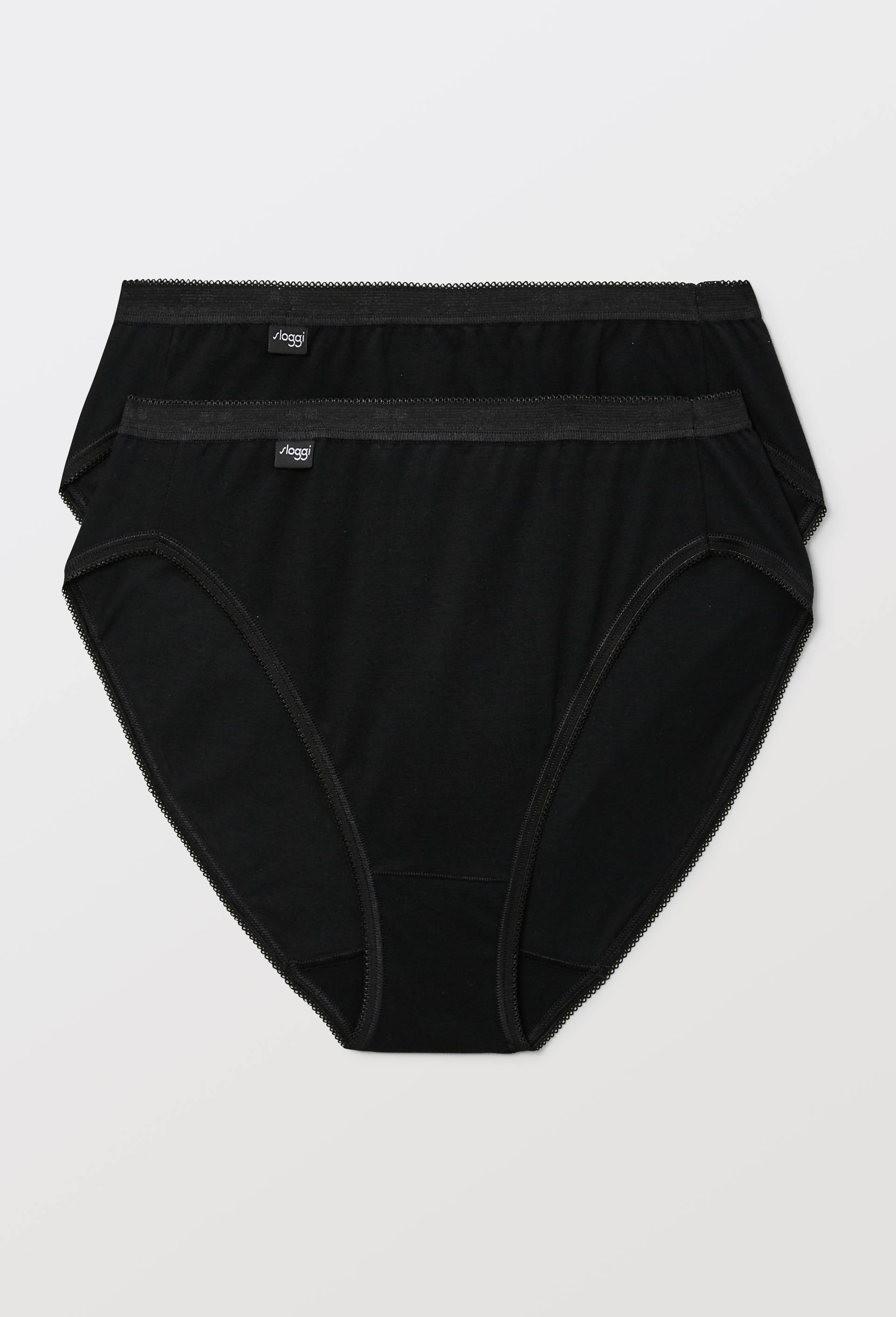 Lot de 2 culottes &eacute;chancr&eacute;es en coton Sloggi, Noir, large image number 0