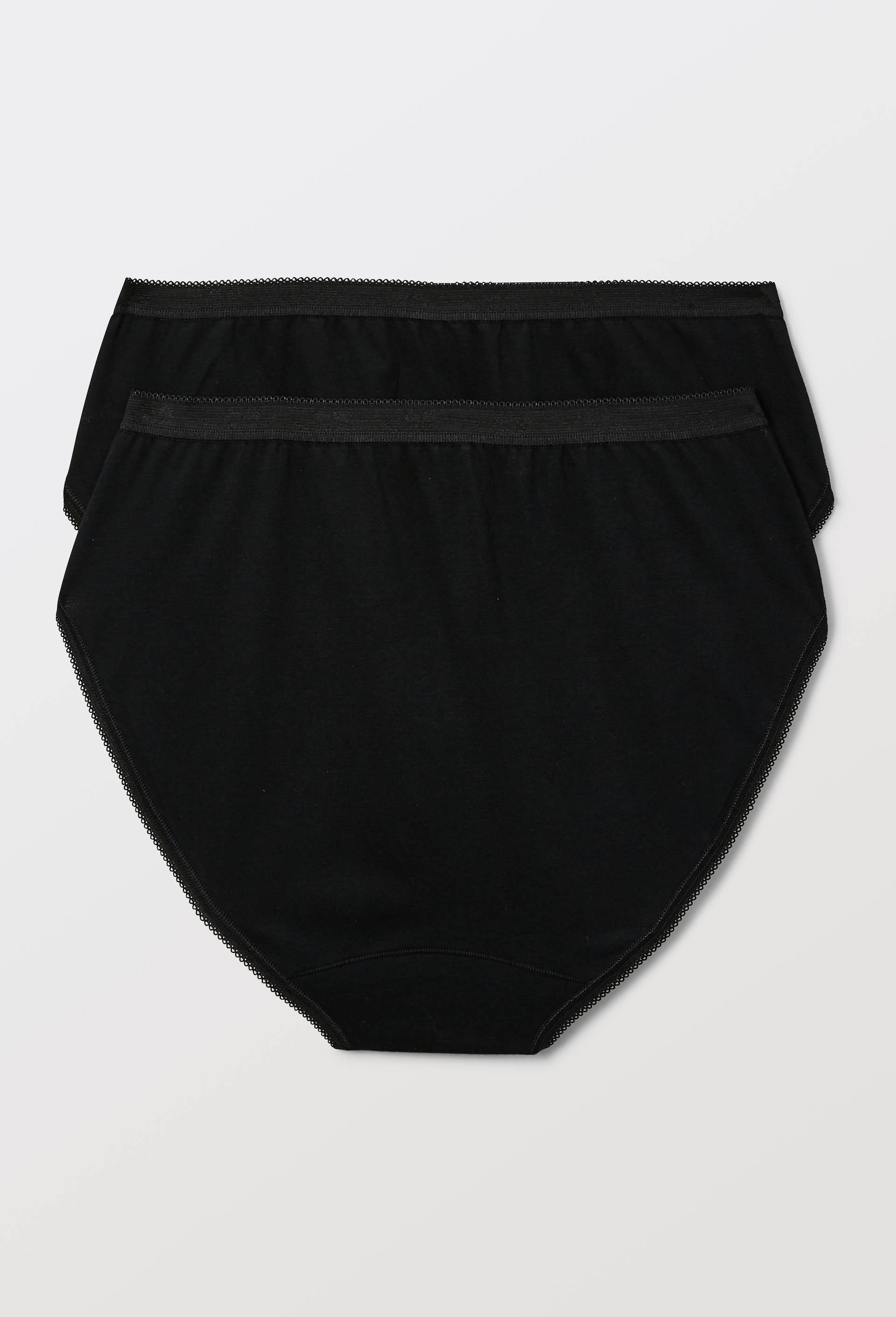 Lot de 2 culottes &eacute;chancr&eacute;es en coton Sloggi, Noir, large image number 1