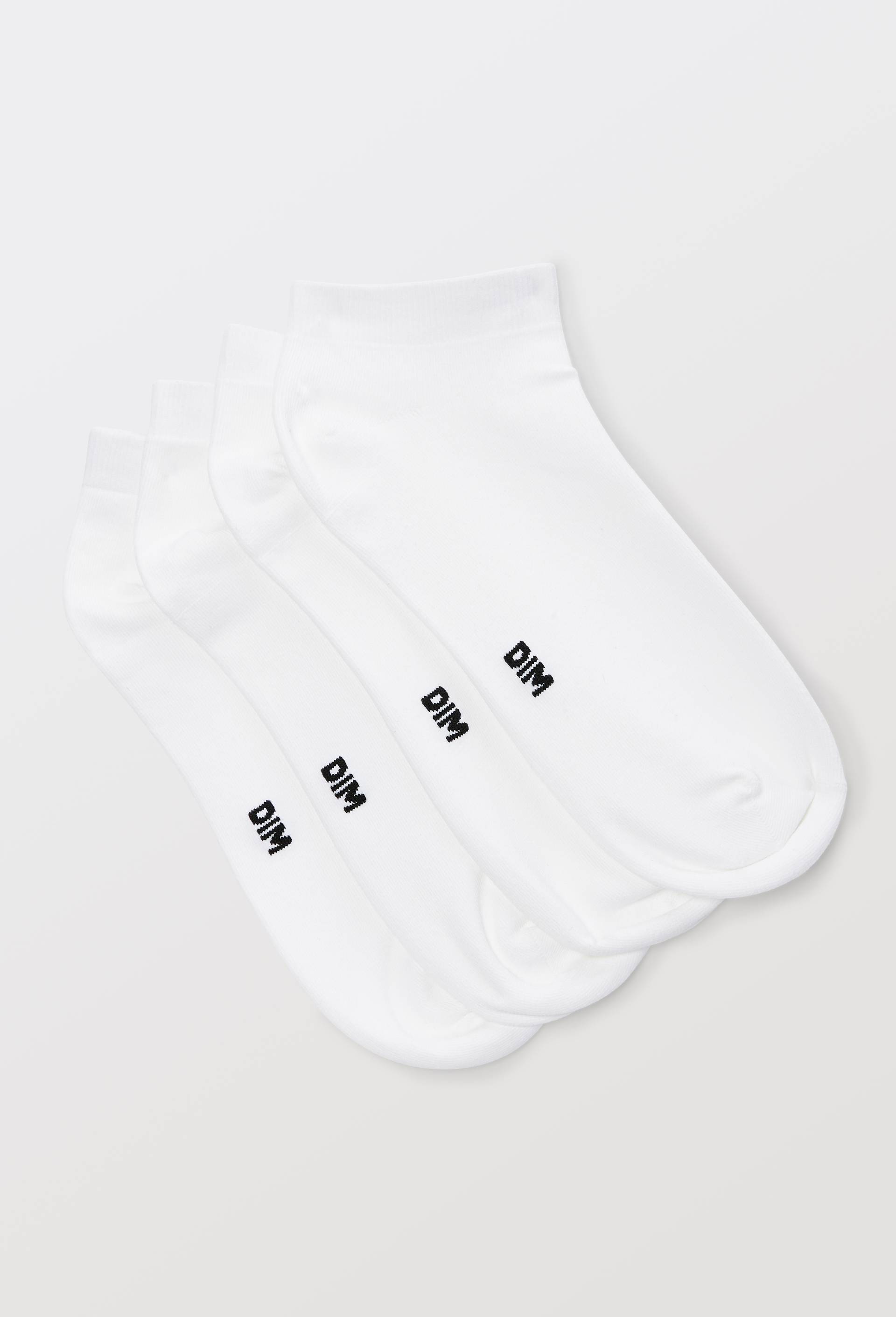 Lot de 2 paires de socquettes toucher doux DIM, Blanc, large image number 0.0