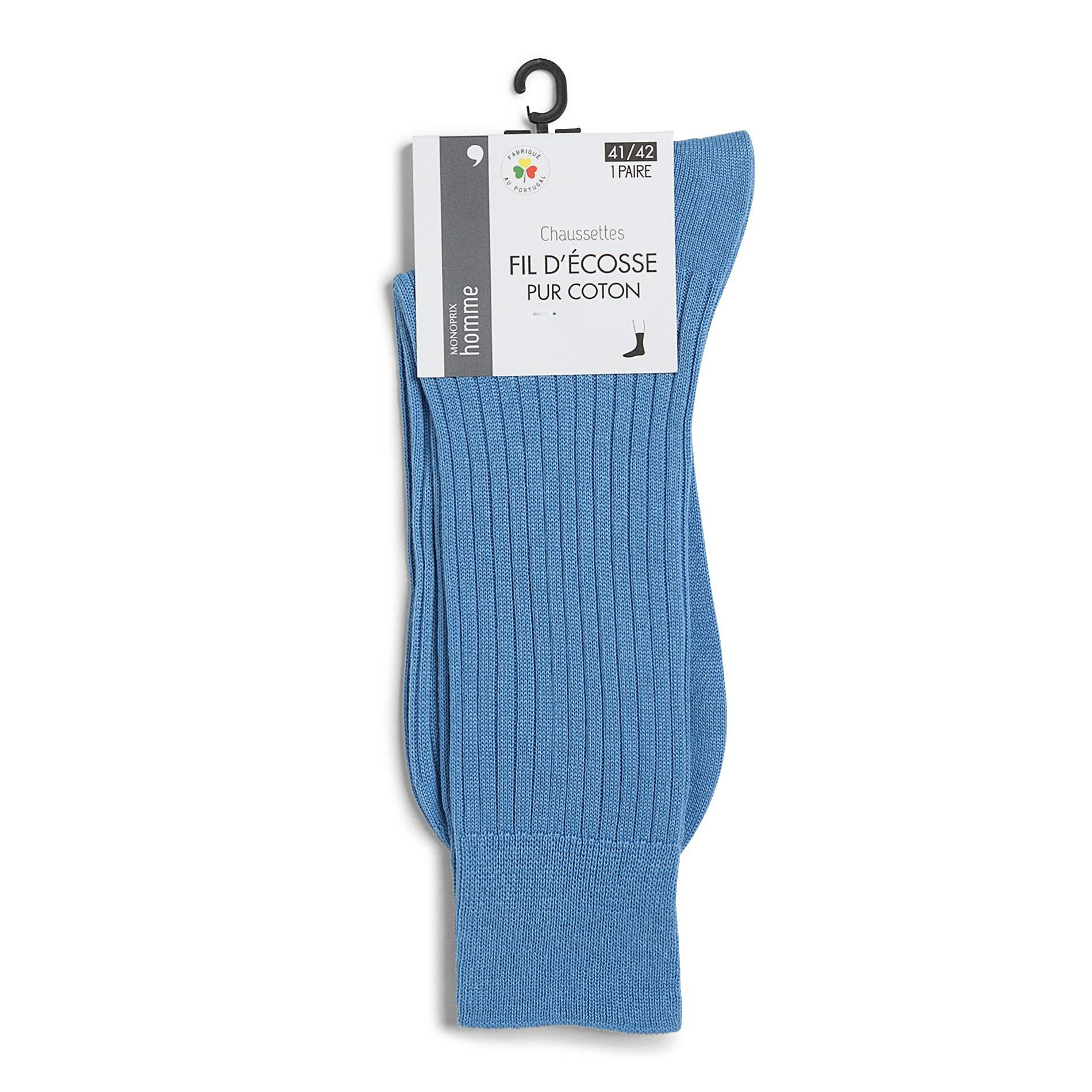 Chaussettes en fil d'écosse, Bleu, large image number 0