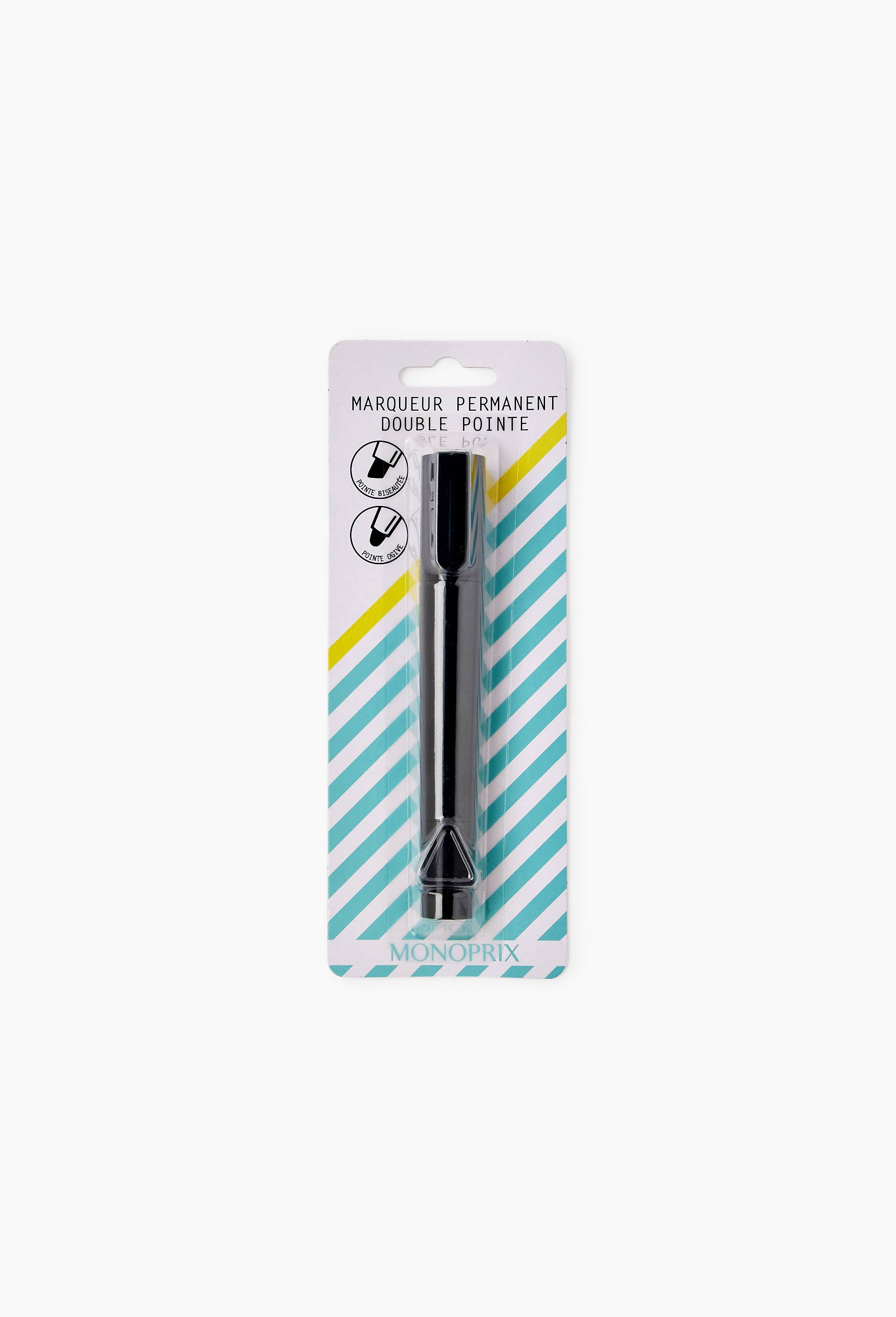 Marqueur permanent noir double pointe, , large image number 0
