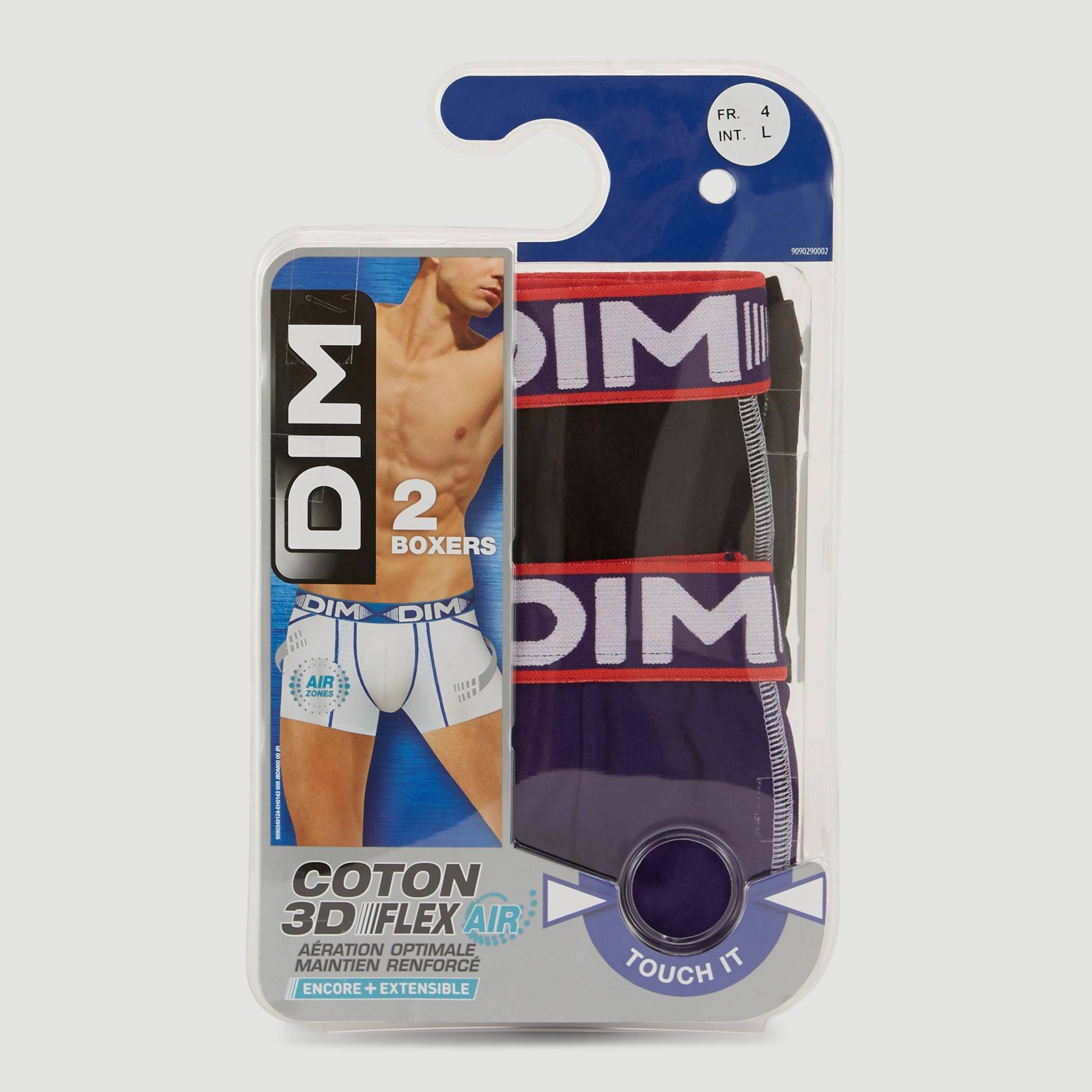 Lot de 2 boxers, Coton 3D Flex - DIM, Noir, large image number 0