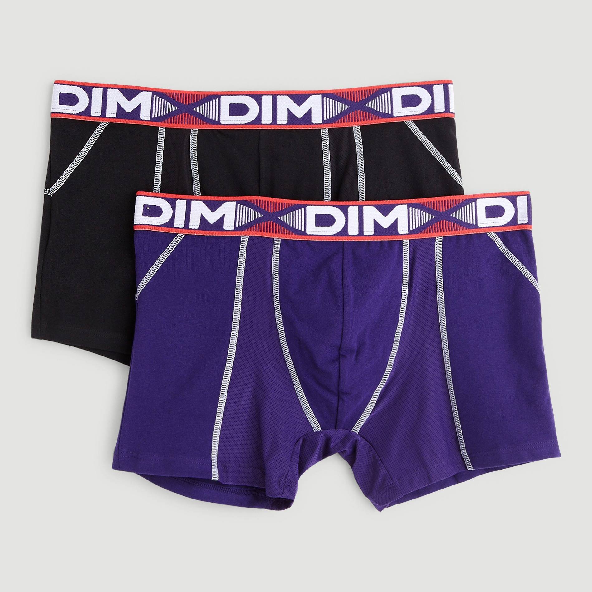 Lot de 2 boxers, Coton 3D Flex - DIM, Noir, large image number 1.0