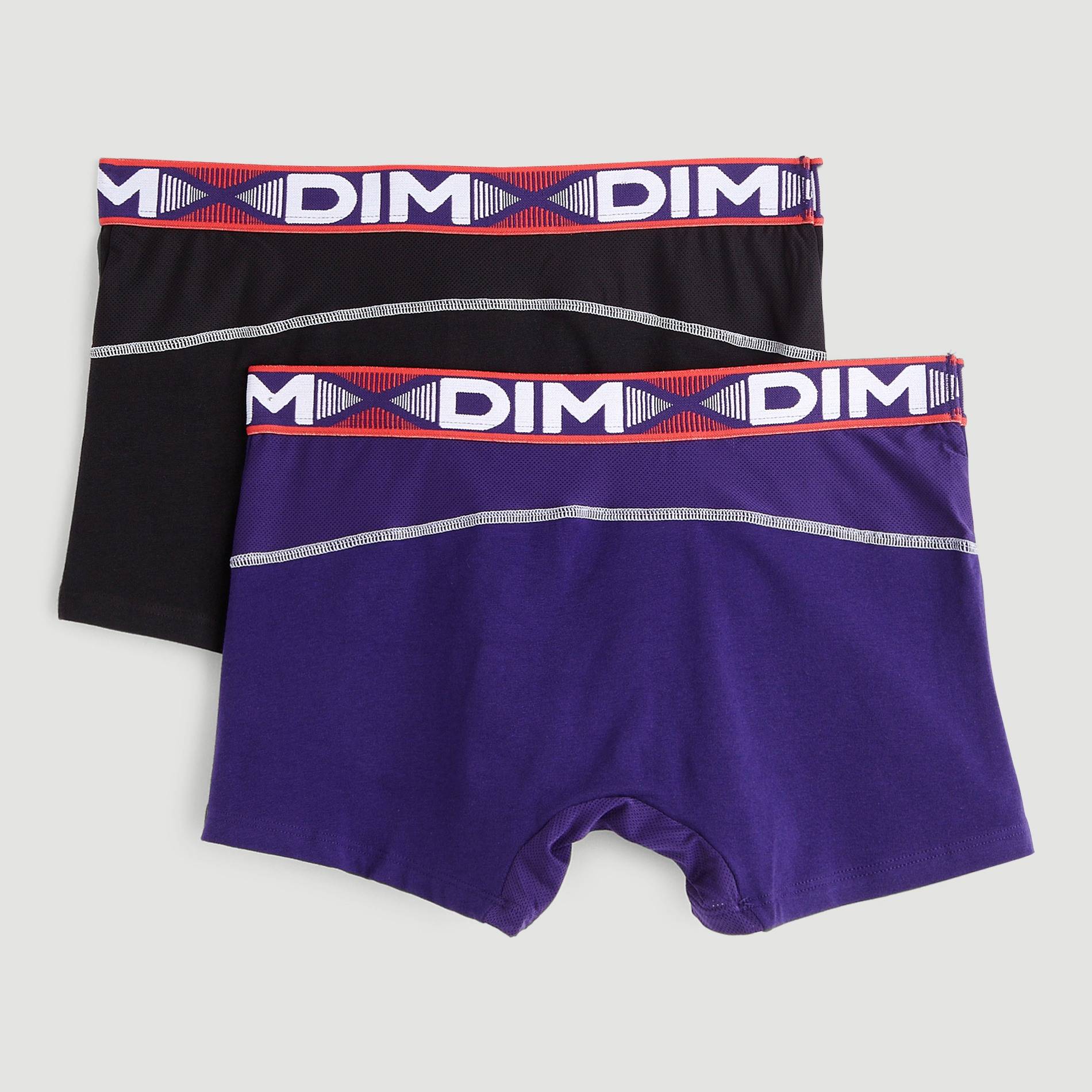 Lot de 2 boxers, Coton 3D Flex - DIM, Noir, large image number 2