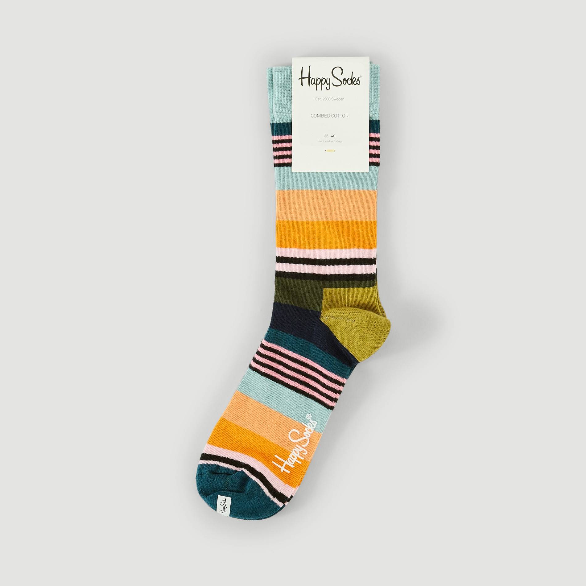 Chaussettes réyures irrégulières, Orange, large image number 0
