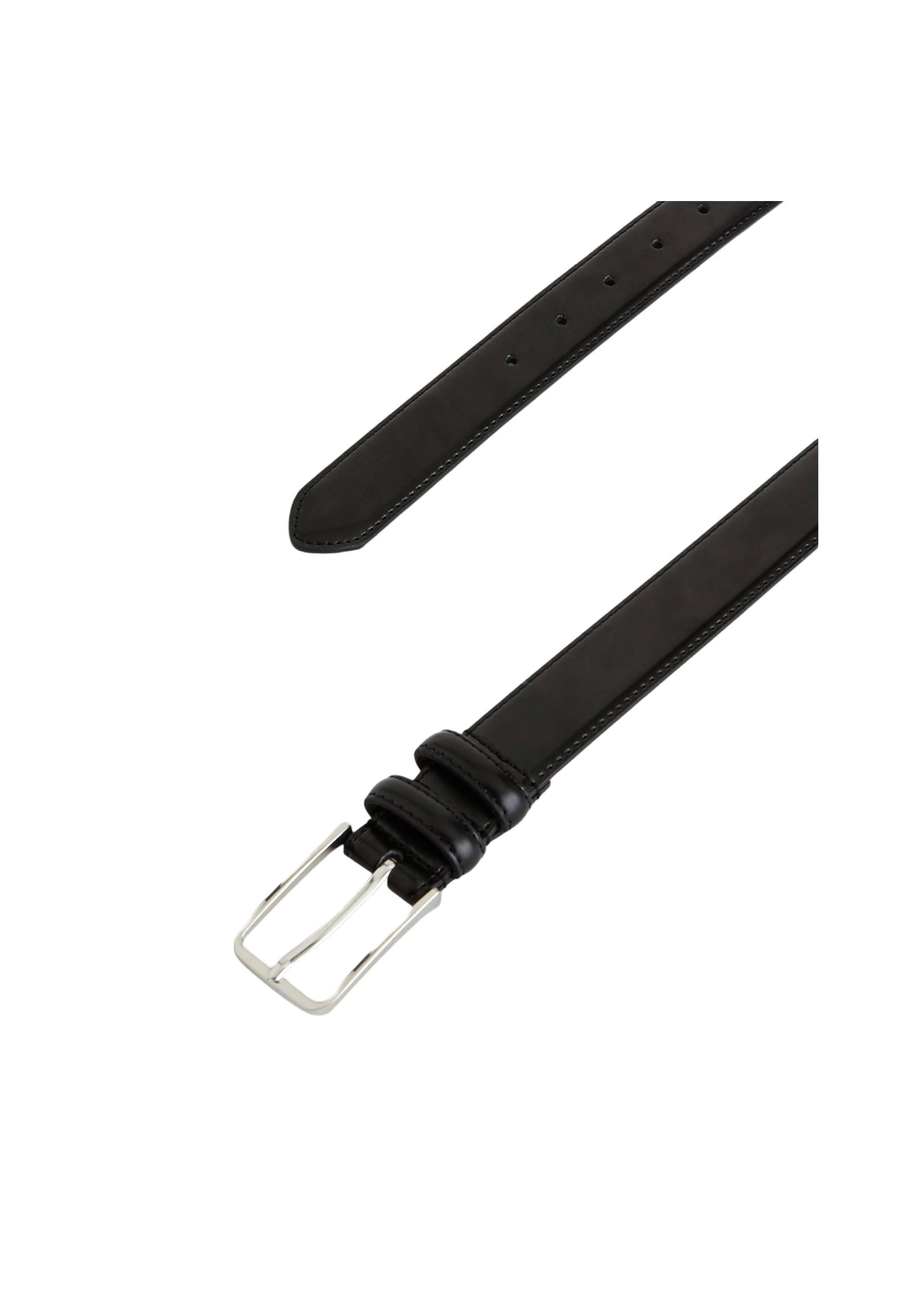 Ceinture unie, Cuir lisse Responsable, Noir, large image number 3
