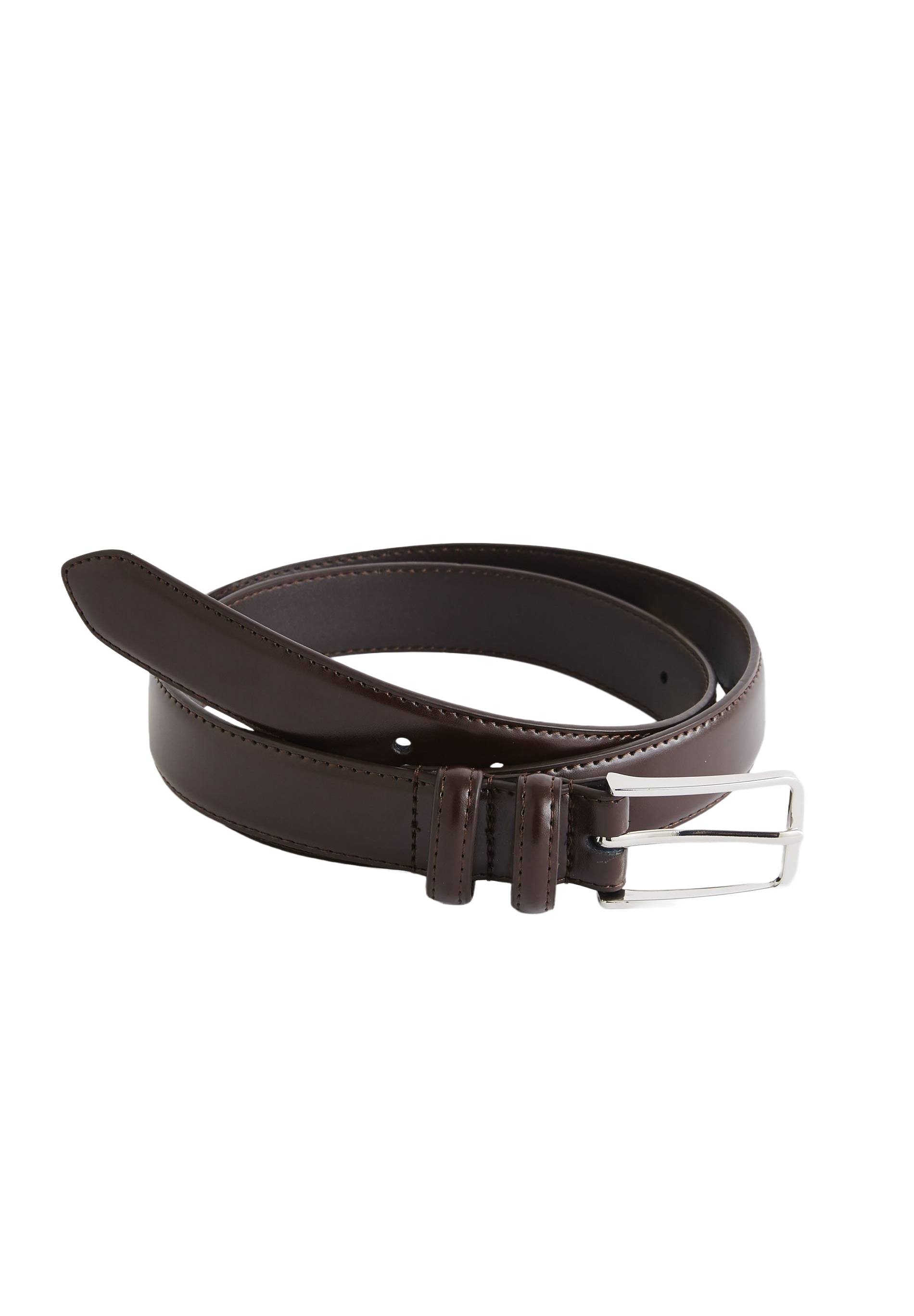 Ceinture unie, Cuir lisse Responsable, Brun, large image number 2