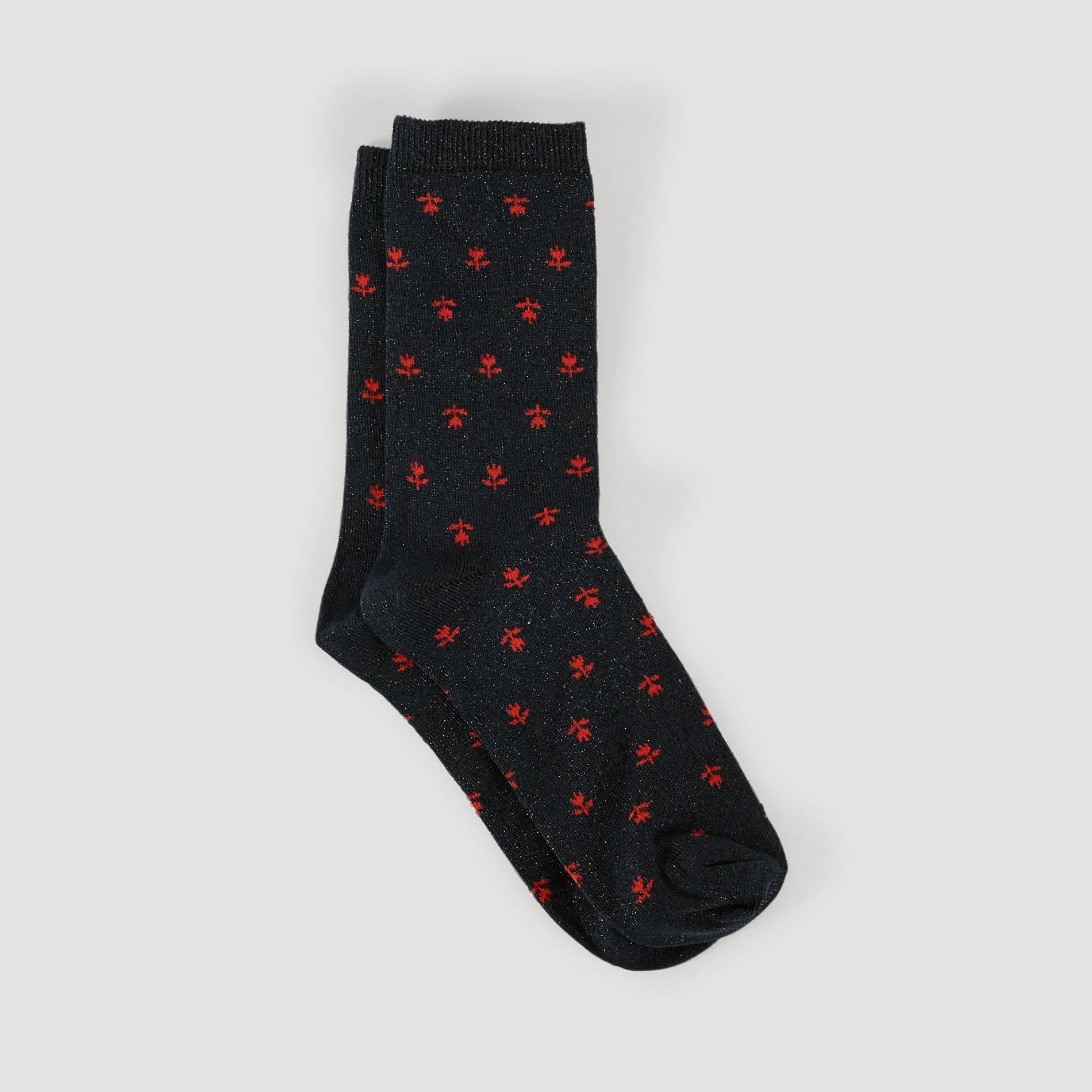 Chaussettes fleurs, Marine, large image number 1.0