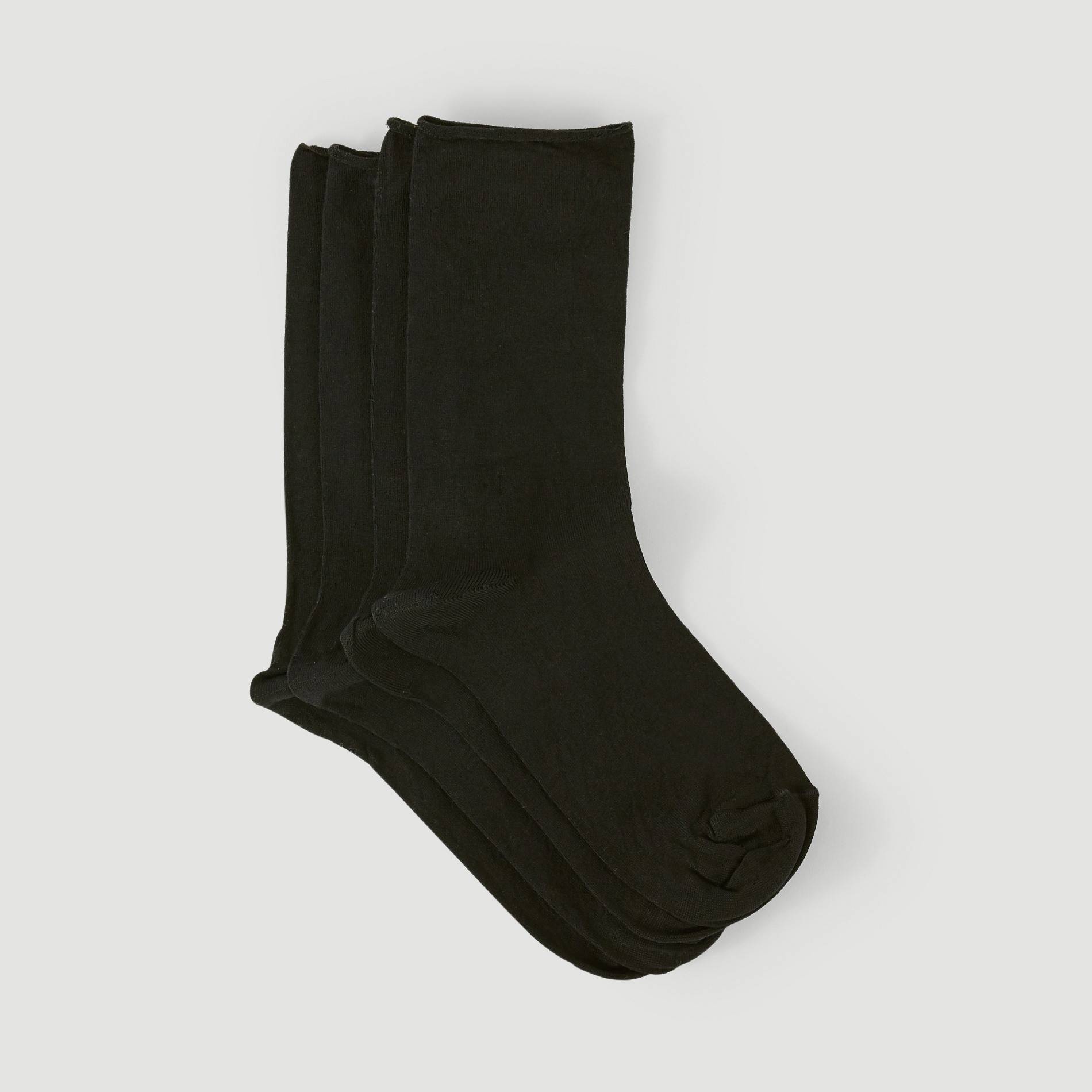 Lot de 2 paires de chaussettes en fil d'&eacute;cosse, Noir, large image number 0