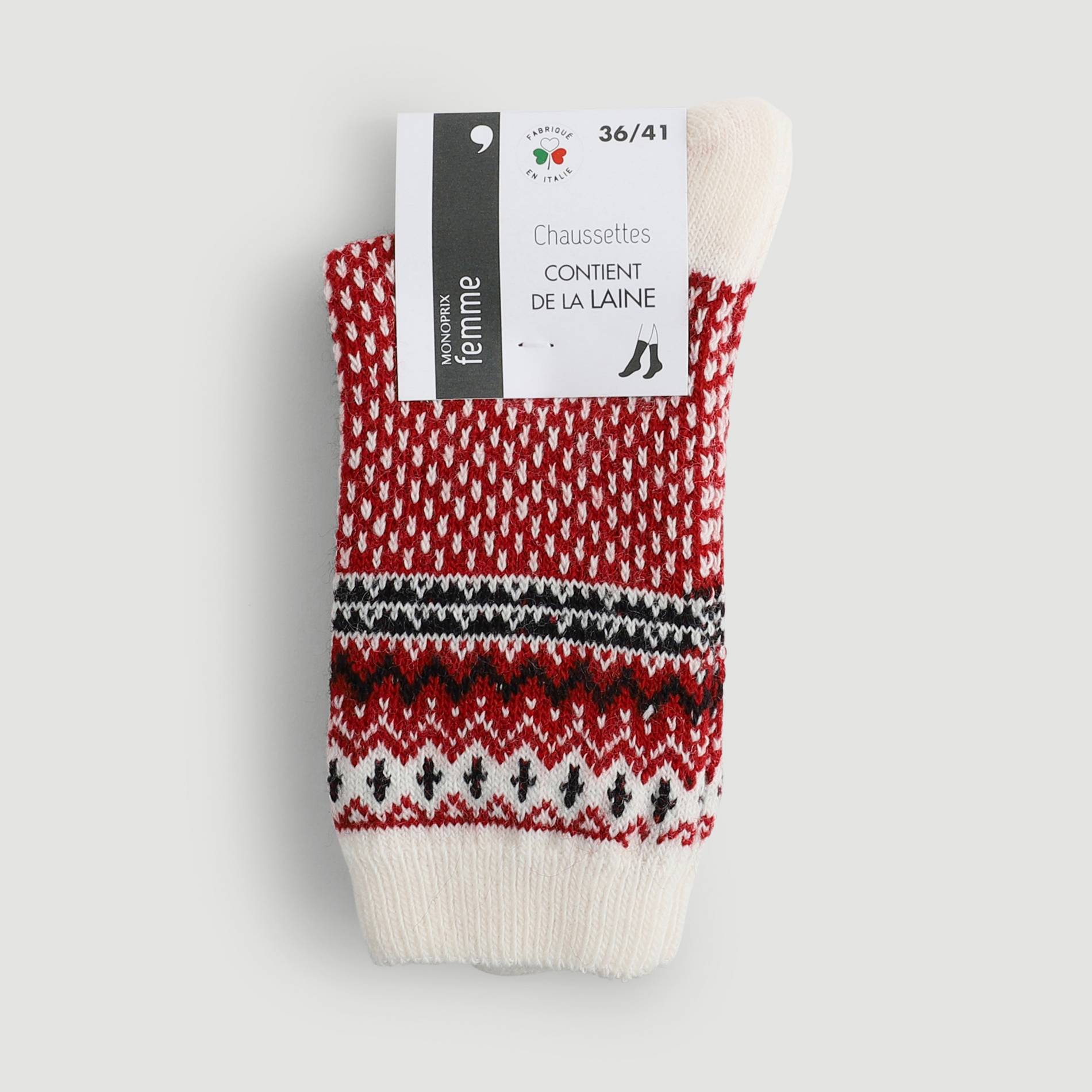 Chaussettes jacquard, Rouge, large image number 0