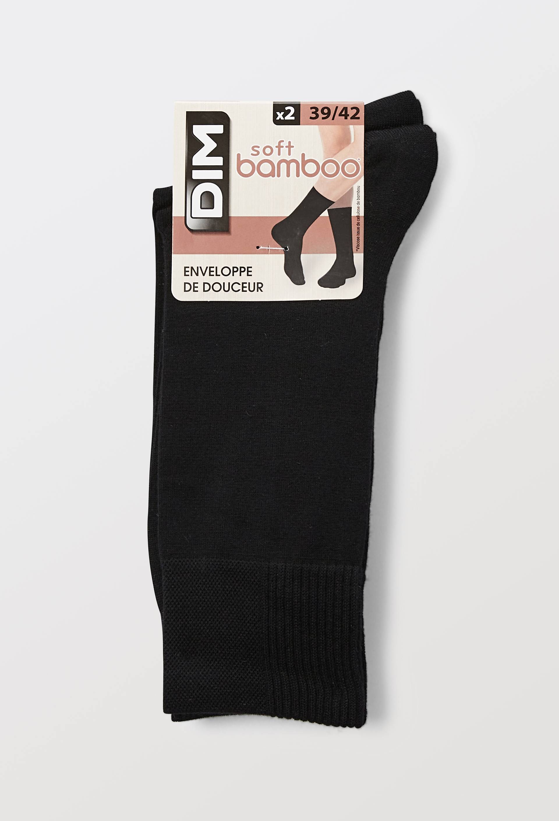 Lot de 2 paires de chaussettes en bambou DIM, Noir, large image number 2