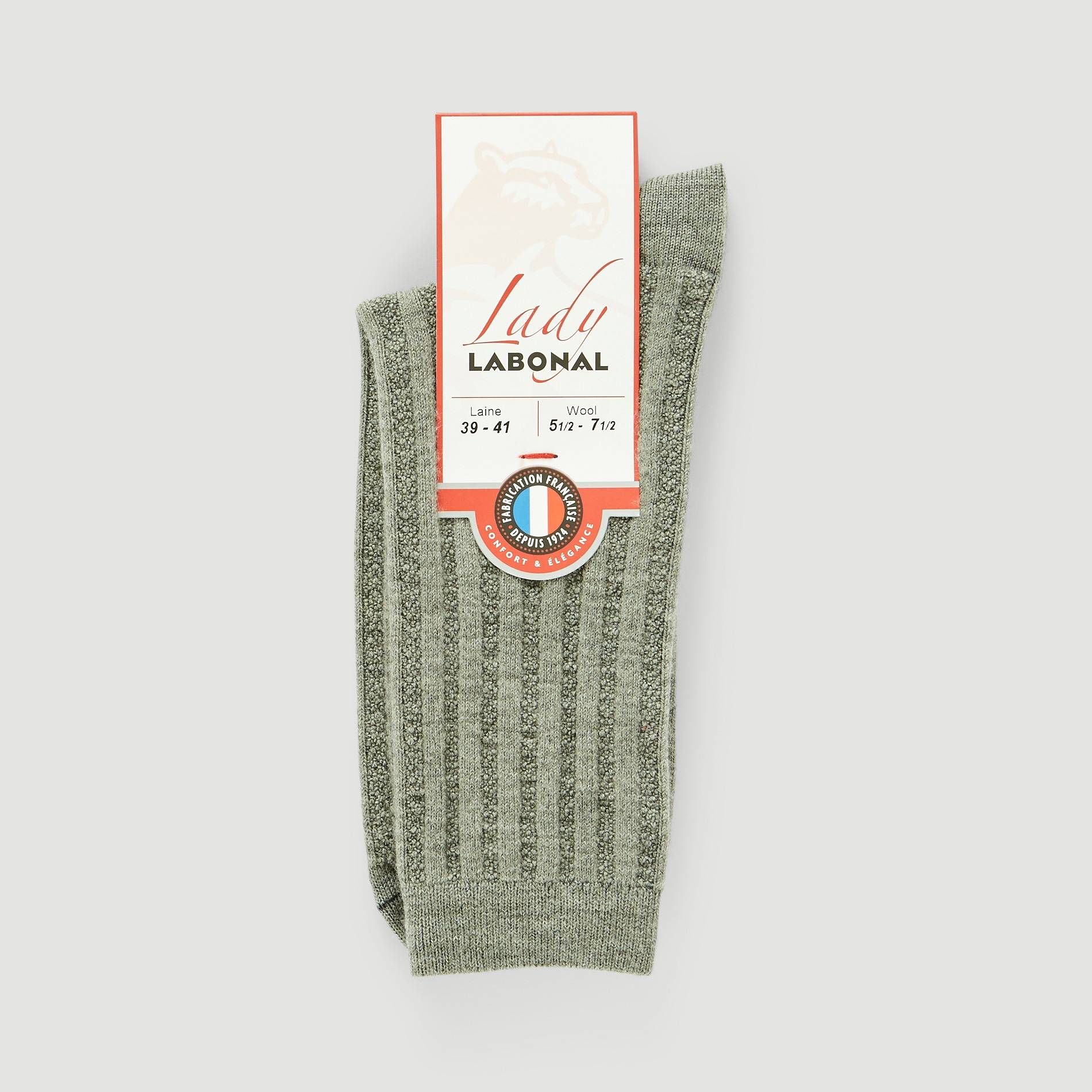 Mi-chaussette laine et cachemire, Gris, large image number 0.0