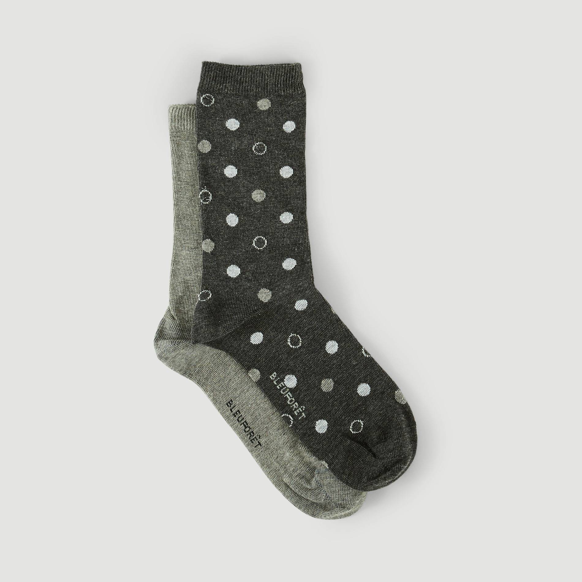 Duo mi-chaussettes pois multicolor, Anthracite, large image number 1
