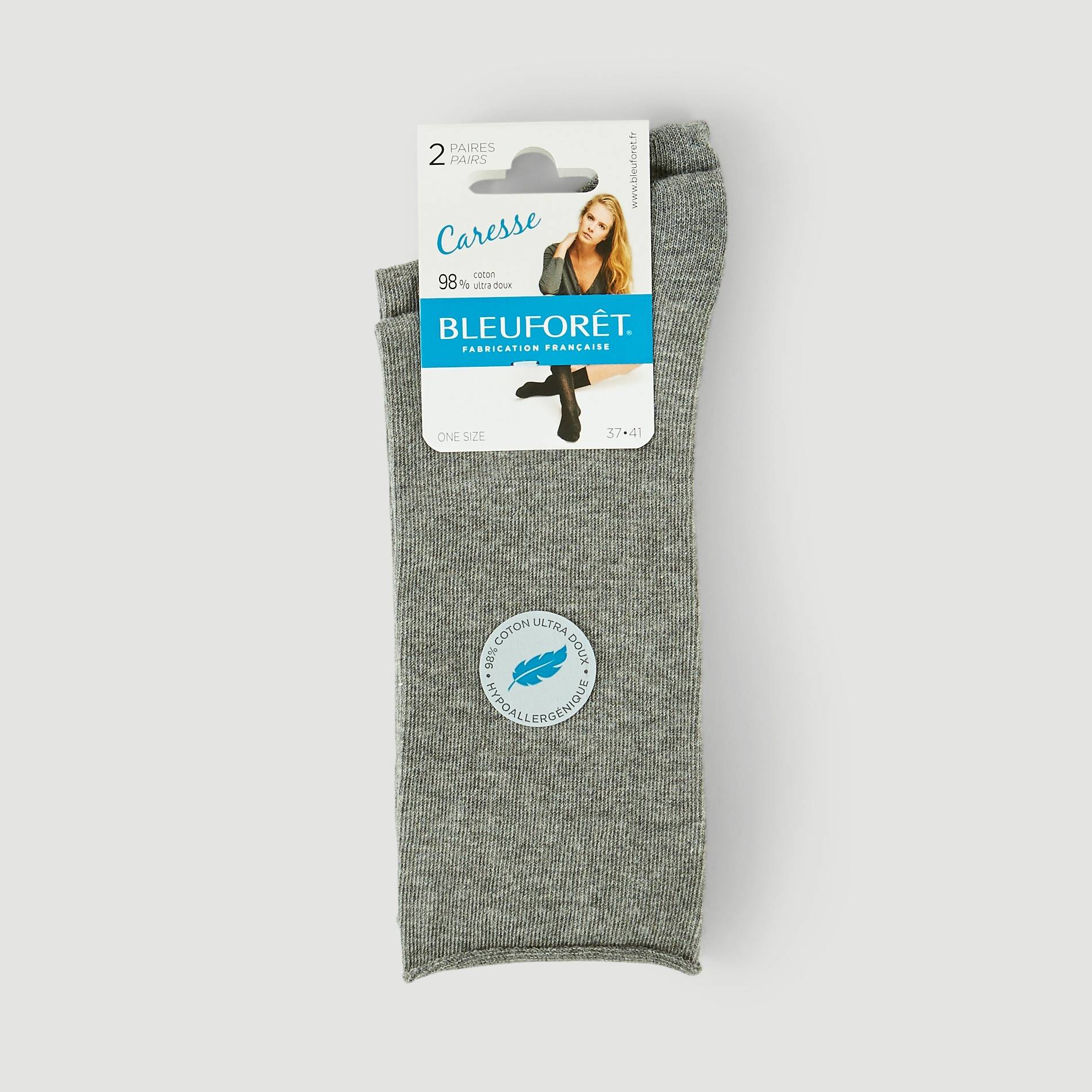Lot de 2 paires de chaussettes en coton Bleuforêt, Gris, large image number 0
