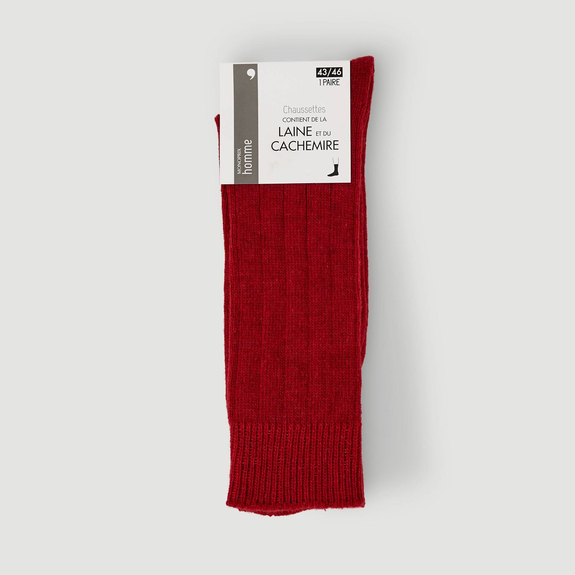 Paire de chaussette contenant du cachemire, Rouge, large image number 0