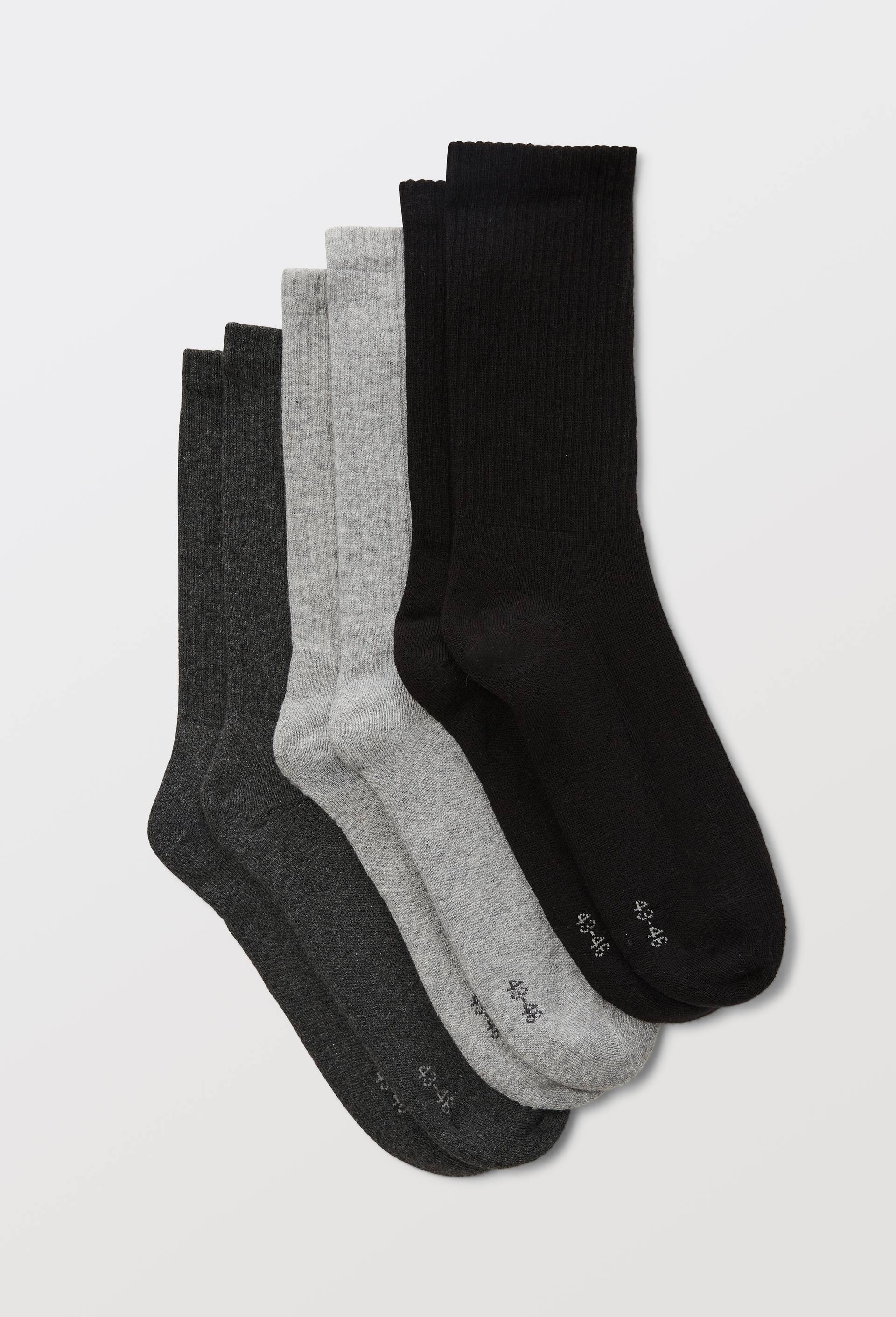 Lot de 3 paires de chaussettes en coton de SPORT, certifi&eacute; OEKO-TEX, Gris fonc&eacute;, swatch image