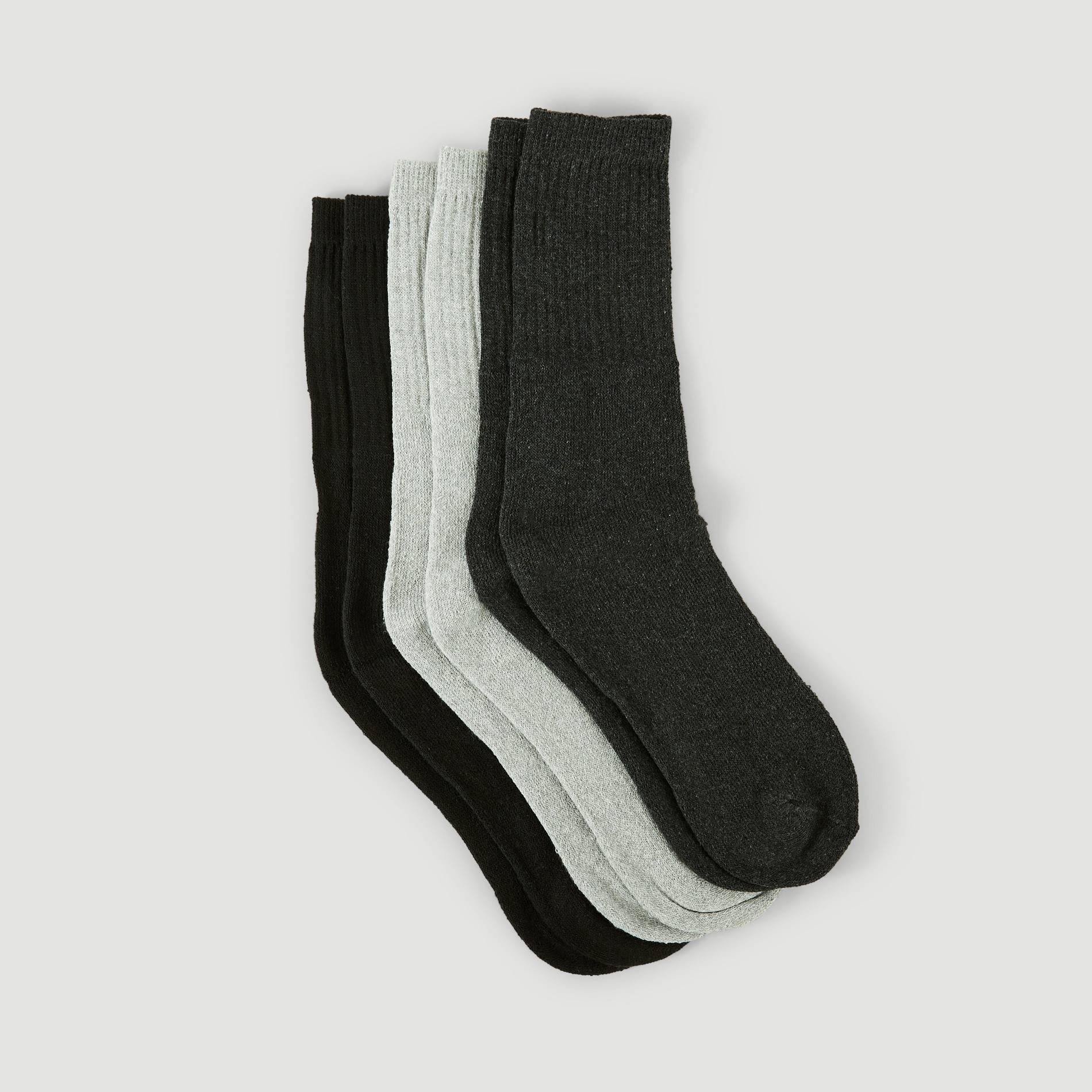 Lot de 3 paires de chaussettes en coton de SPORT, certifié OEKO-TEX, Gris foncé, large image number 0