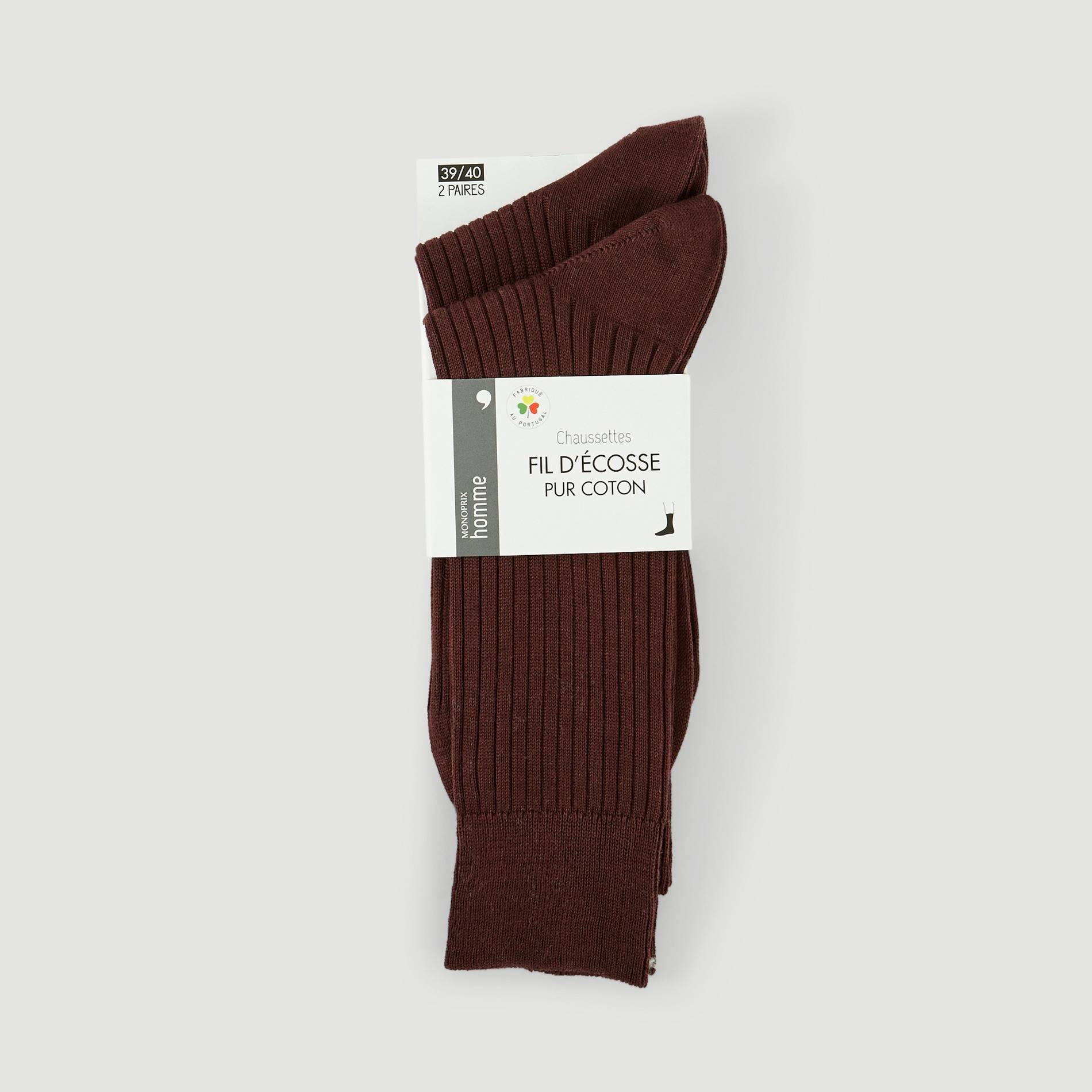 Lot de 2 paires de chaussettes en fil d'écosse, Prune, large image number 0