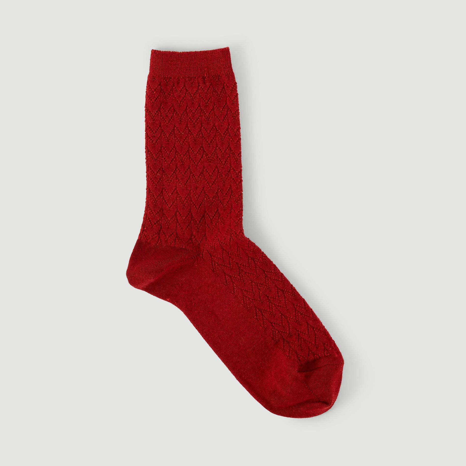 Paire de chaussette en laine et soie Labonal, Rouge fonc&eacute;, large image number 1.0