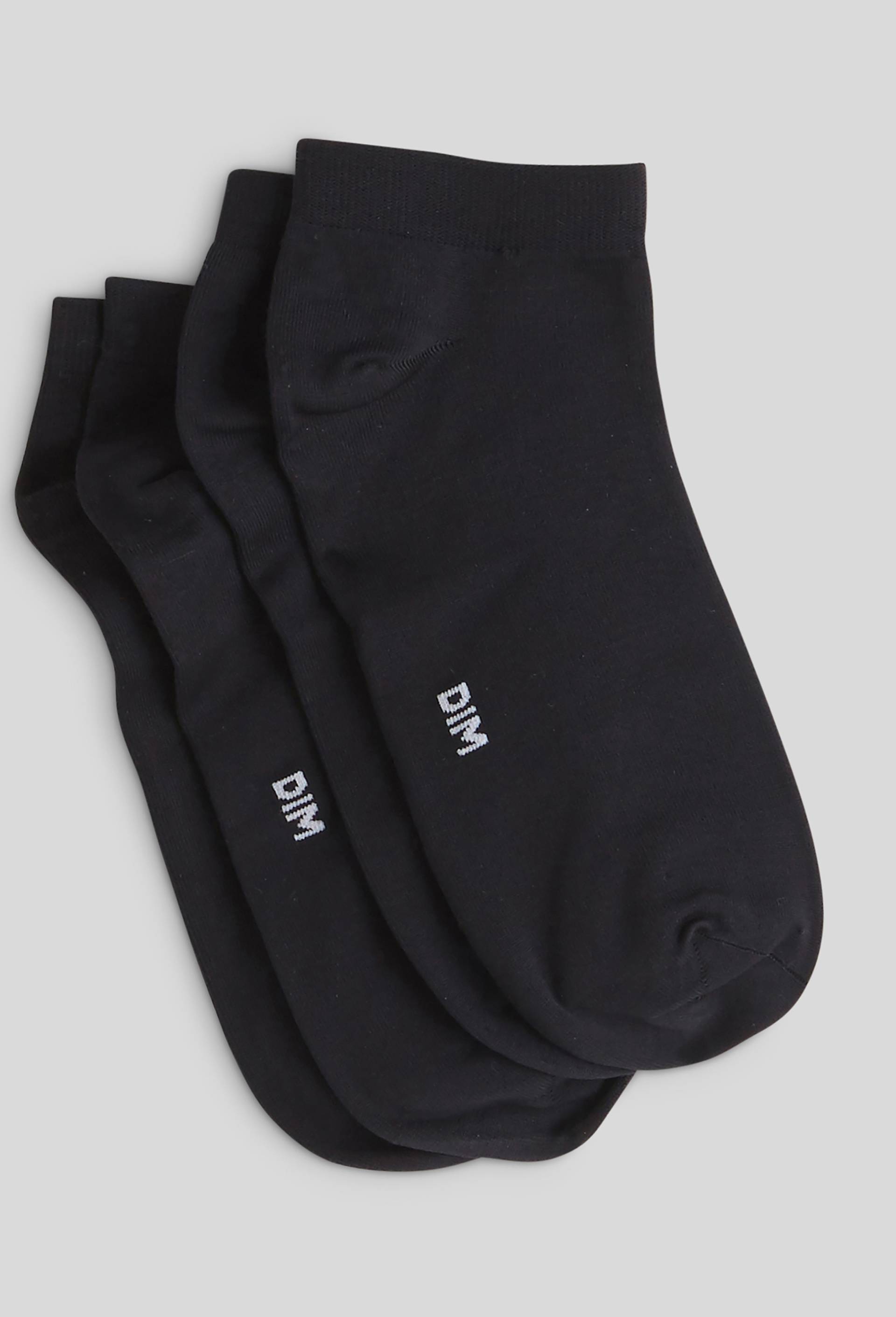 Lot de 2 paires de socquettes toucher doux DIM, Noir, large image number 1