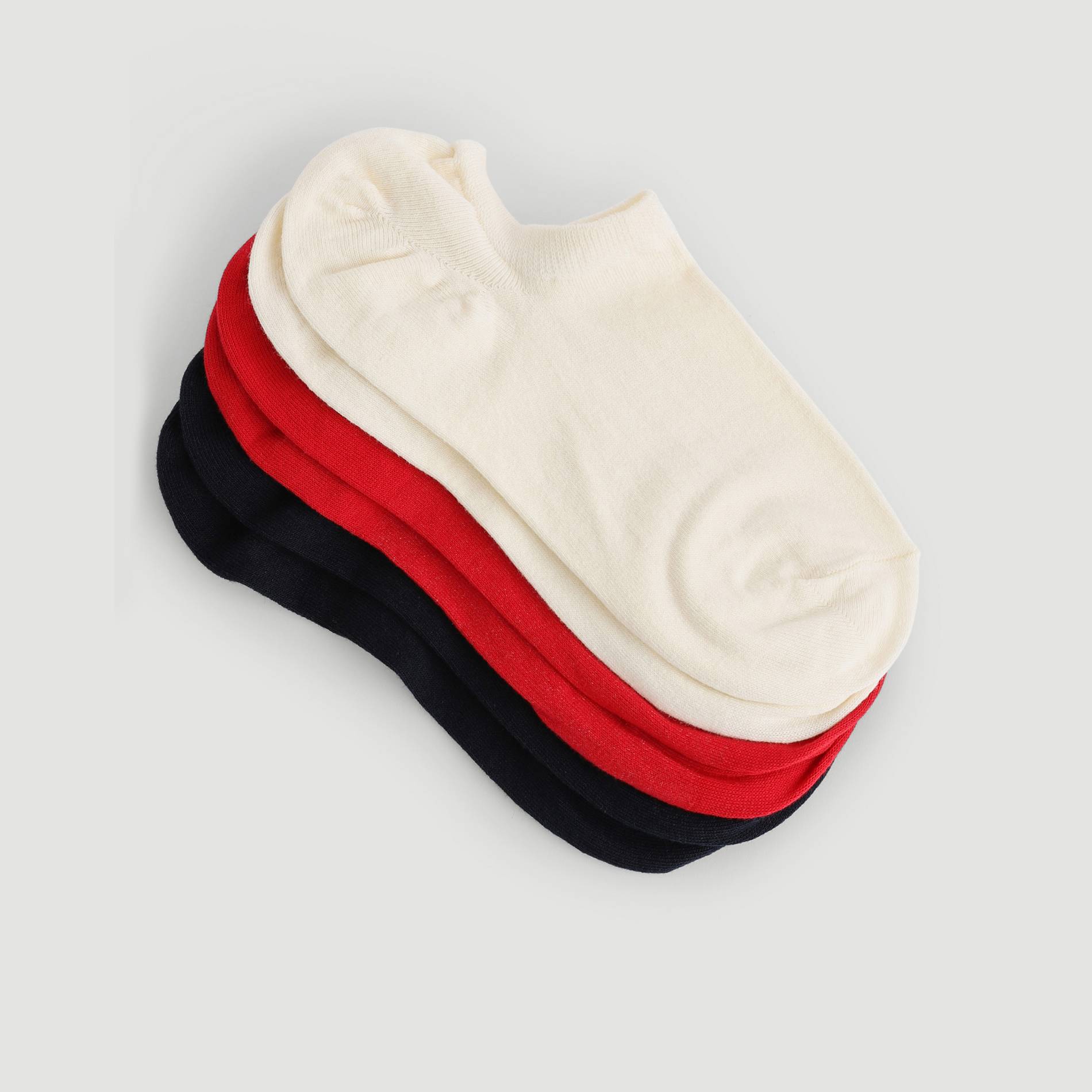 Lot de 3 paires de mini-socquettes en coton, Rouge, large image number 1.0