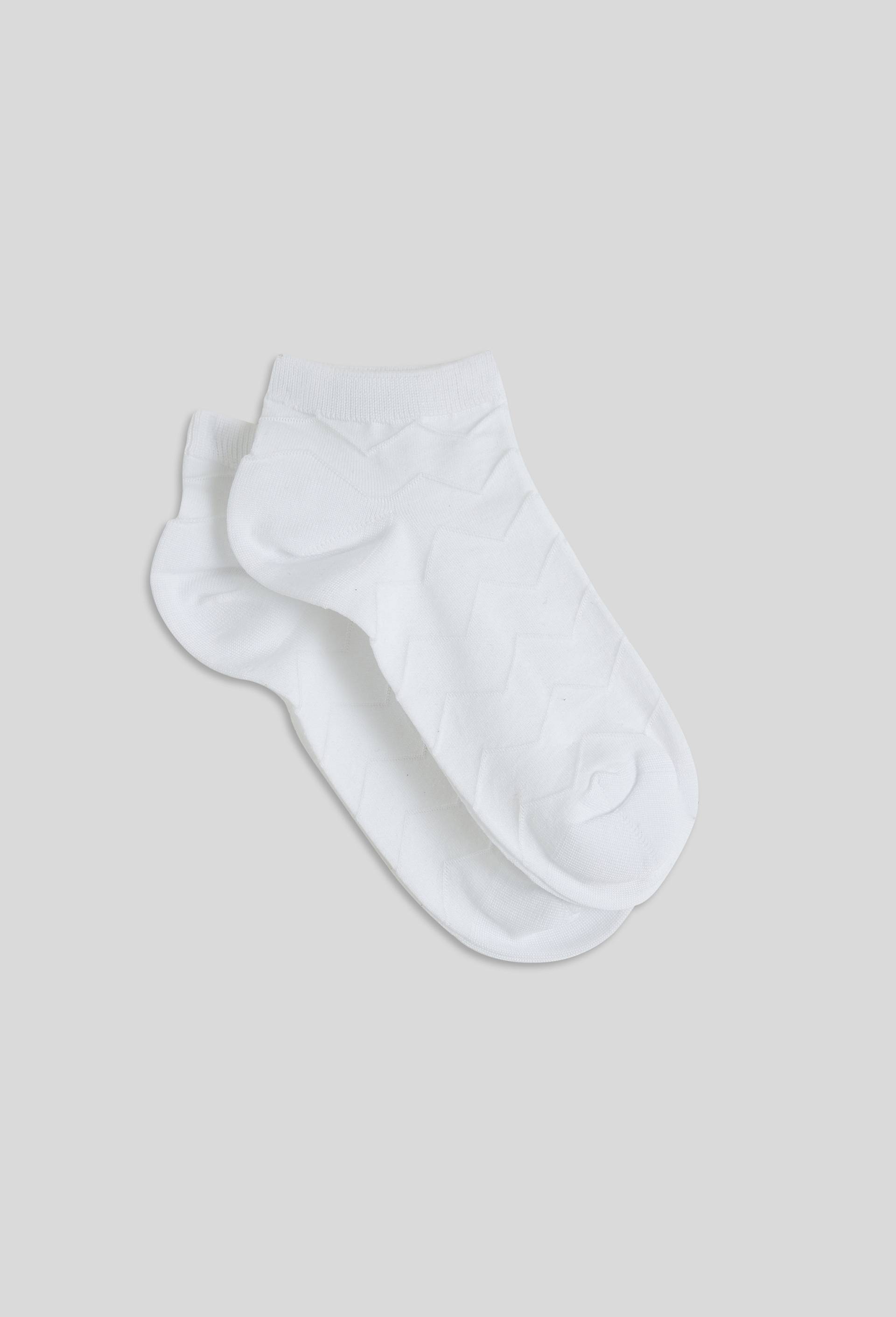 Lot de 2 paires de mini-socquettes fantaisie en fil d'&eacute;cosse, Blanc, large image number 0