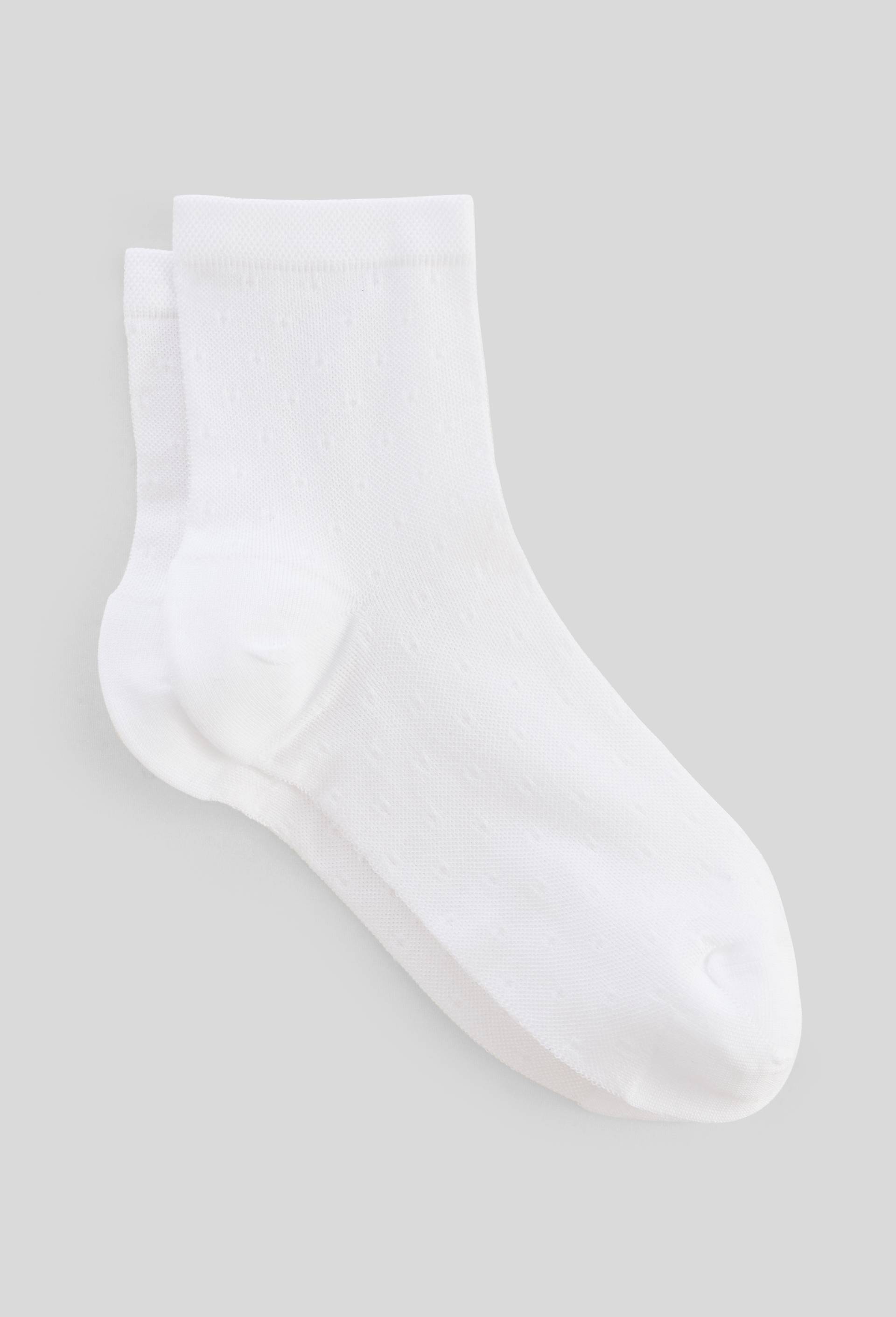 Paire de socquettes fantaisie en fil d'&eacute;cosse, Blanc, large image number 0