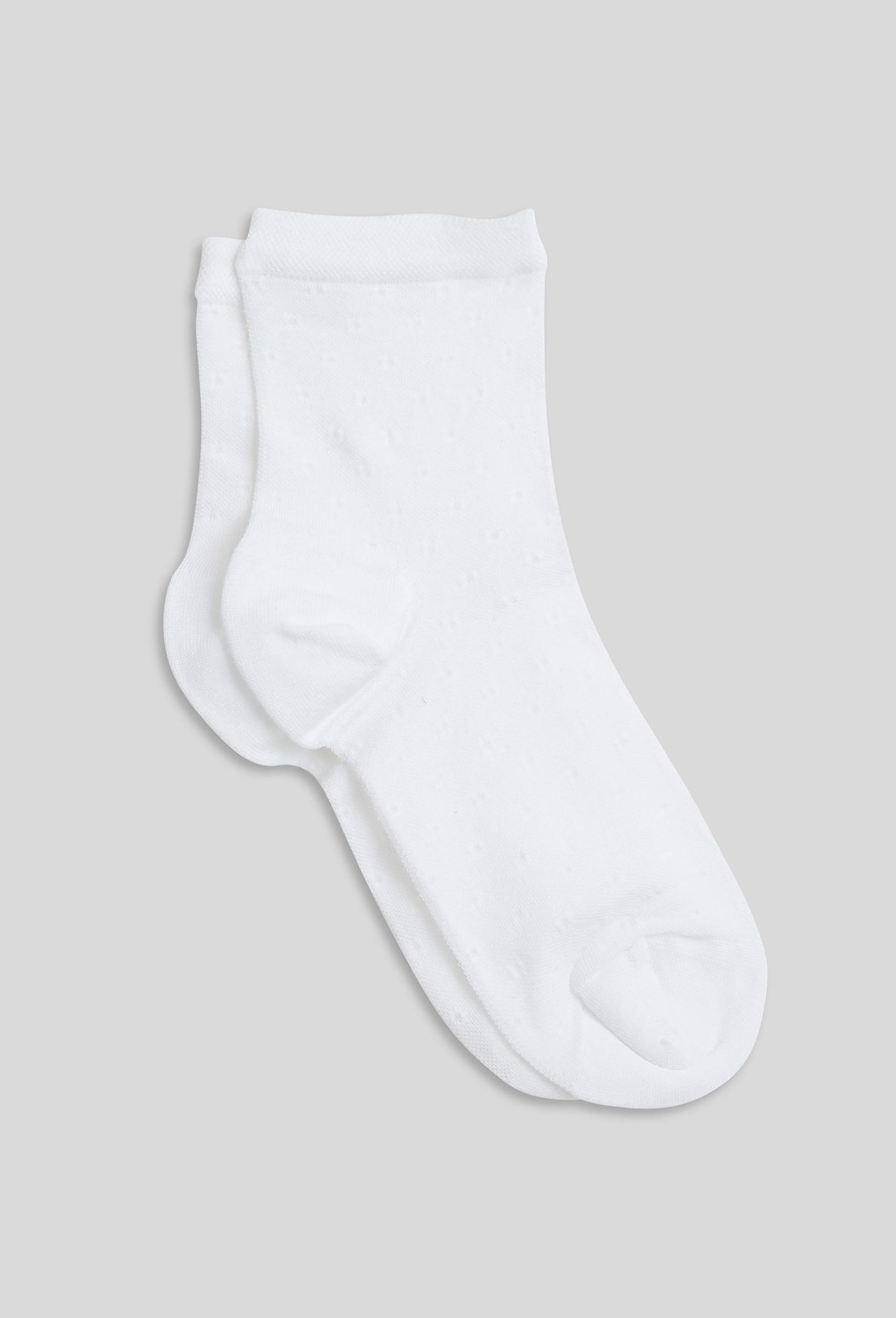 Paire de socquettes fantaisie en fil d'&eacute;cosse, Blanc, large image number 1