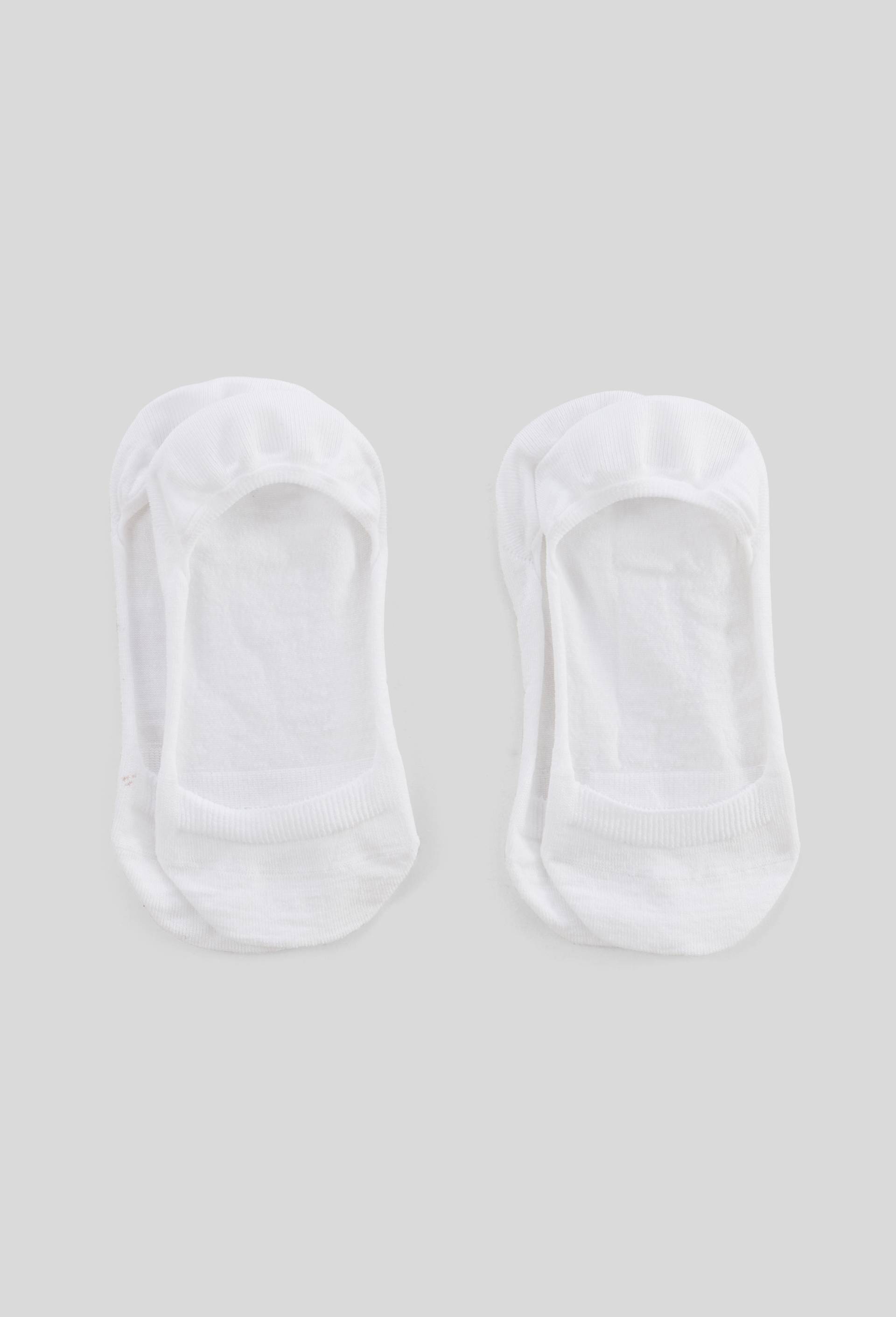 Lot de 2 paires de prot&egrave;ge-pied en fil d'&eacute;cosse sp&eacute;cial ballerines, Blanc, large image number 0