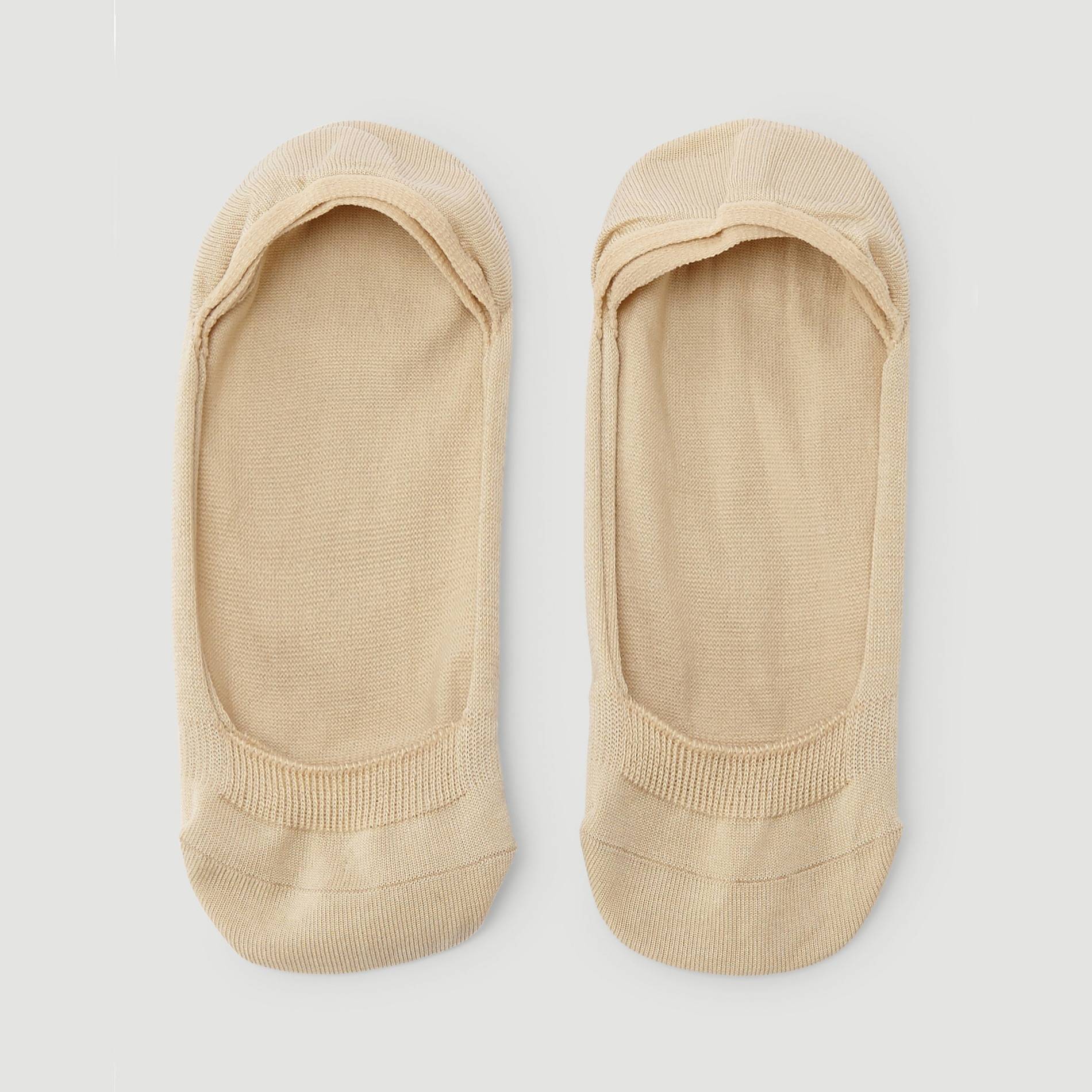 Lot de 2 paires de prot&egrave;ge-pied en fil d'&eacute;cosse sp&eacute;cial ballerines, Beige clair, large image number 0