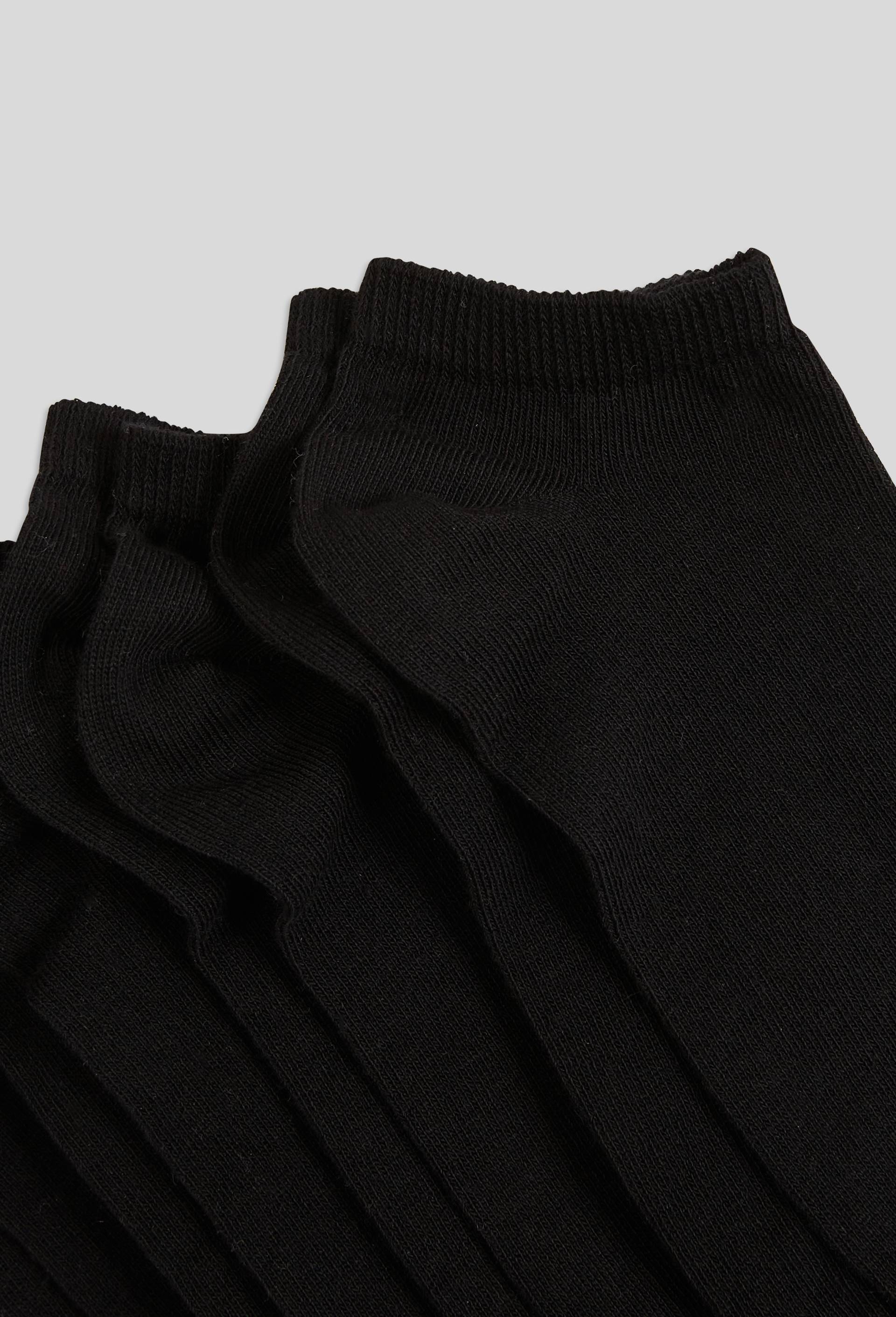 Lot de 4 paires de mini-socquettes unies en coton, Noir, large image number 1