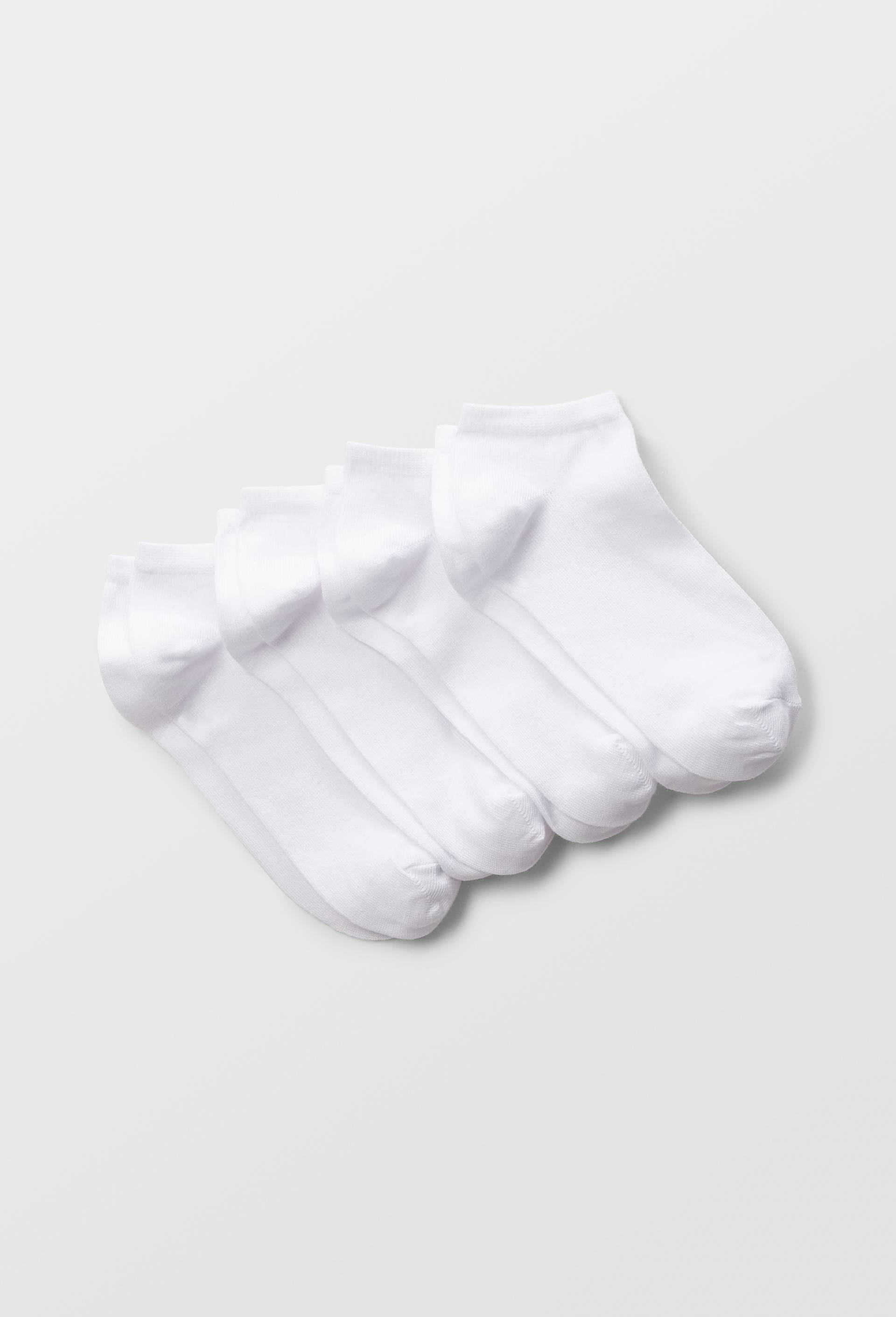 Lot de 4 paires de mini-socquettes unies en coton, Blanc, large image number 0