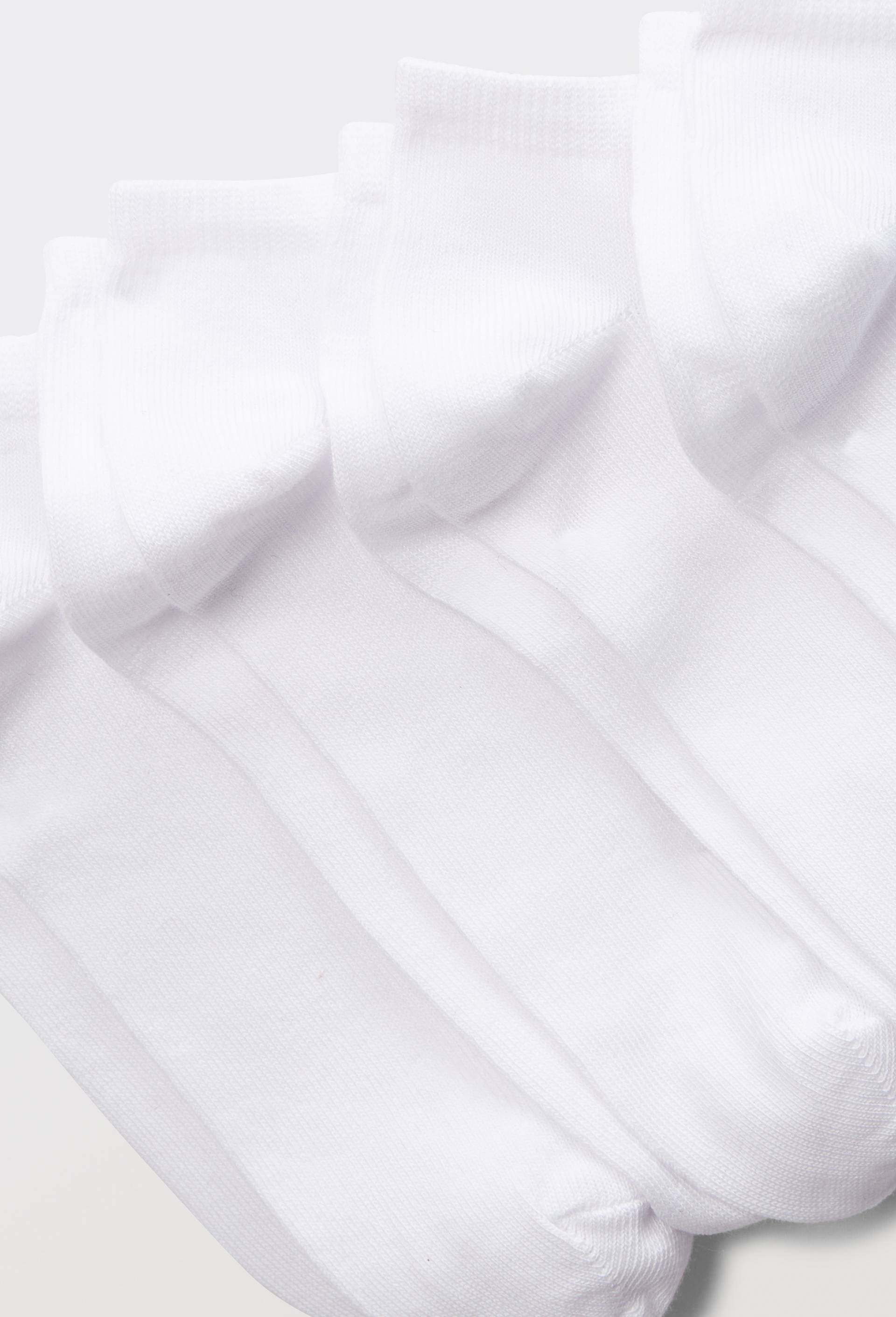 Lot de 4 paires de mini-socquettes unies en coton, Blanc, large image number 1