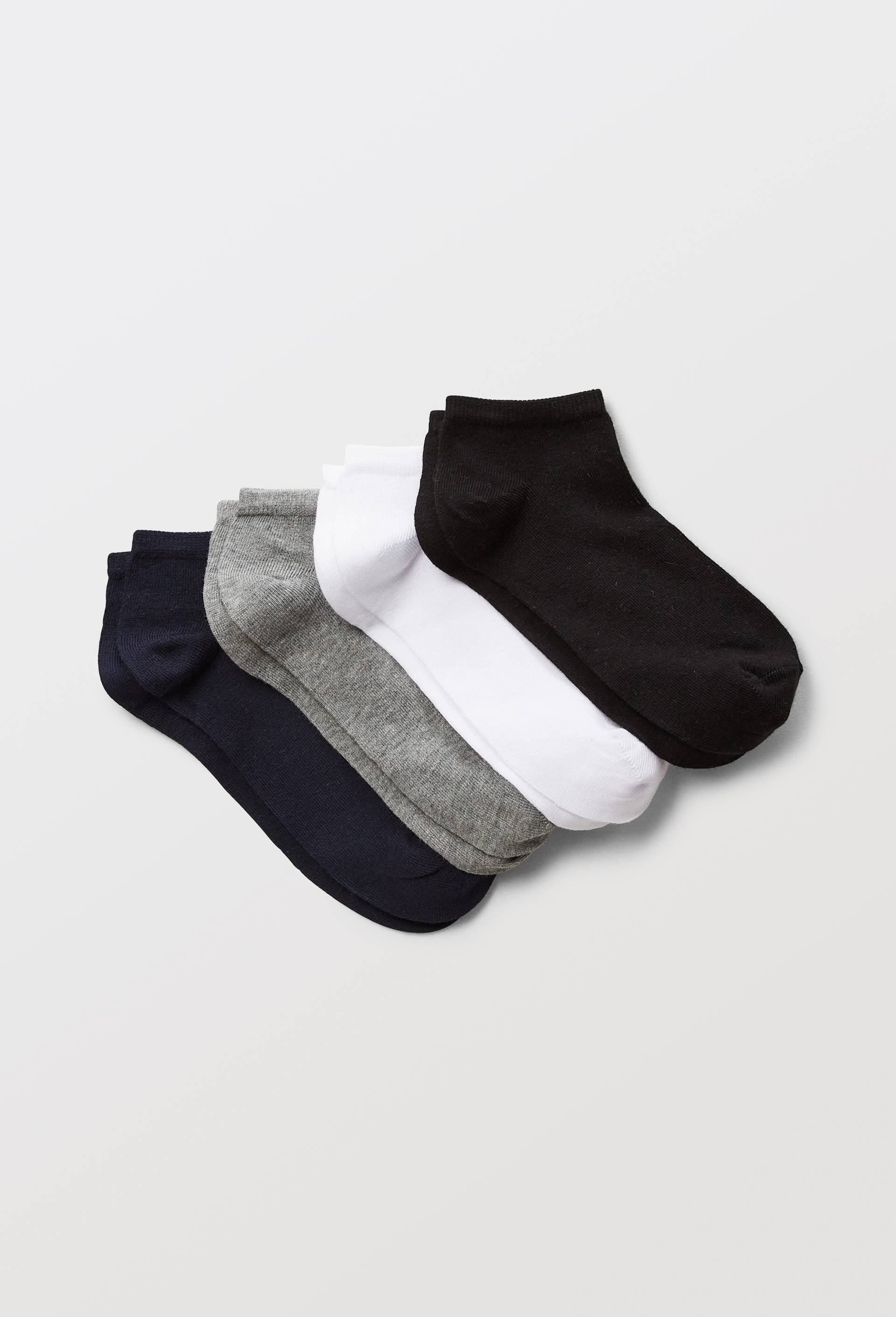 Lot de 4 paires de mini-socquettes unies en coton, Multicolore, large image number 0