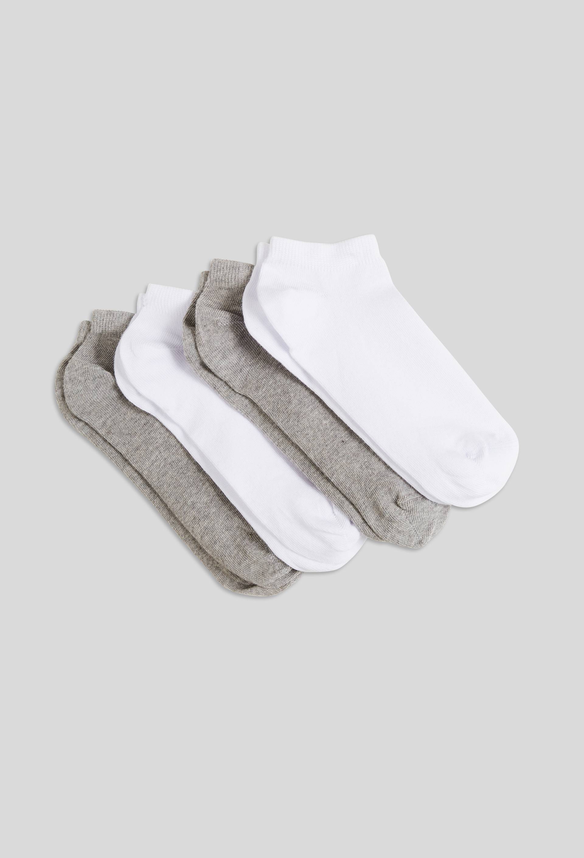 Lot de 4 paires de mini-socquettes unies en coton, Gris, large image number 0