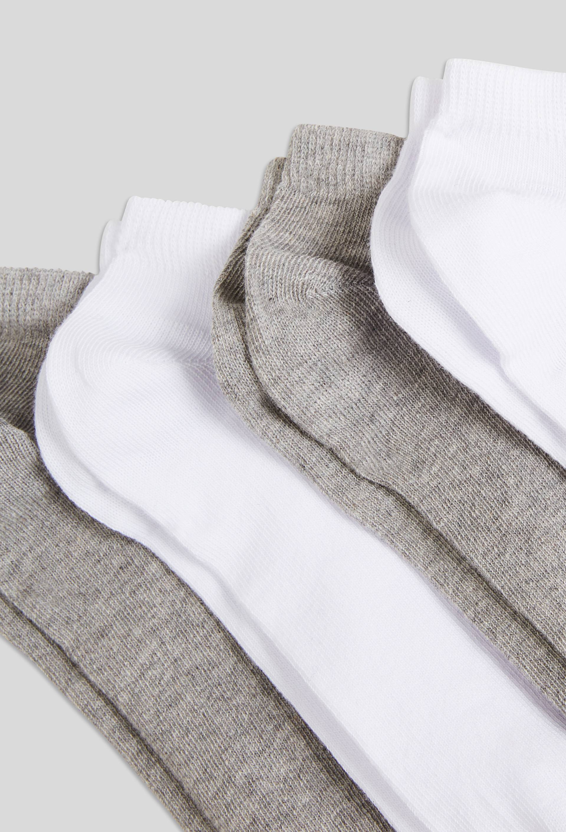 Lot de 4 paires de mini-socquettes unies en coton, Gris, large image number 1
