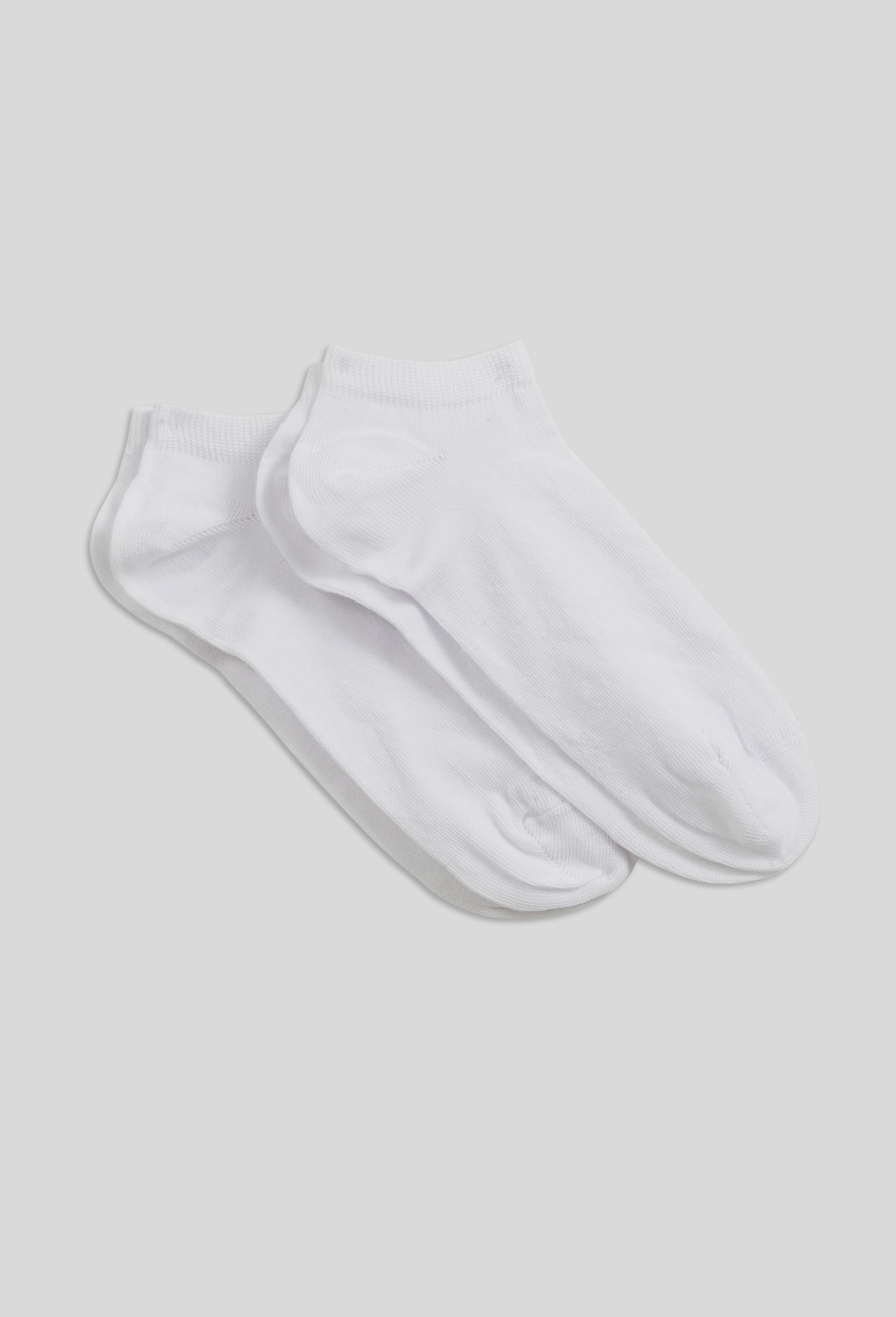 Lot de 2 paires de mini-socquettes unies en coton, Blanc, large image number 0