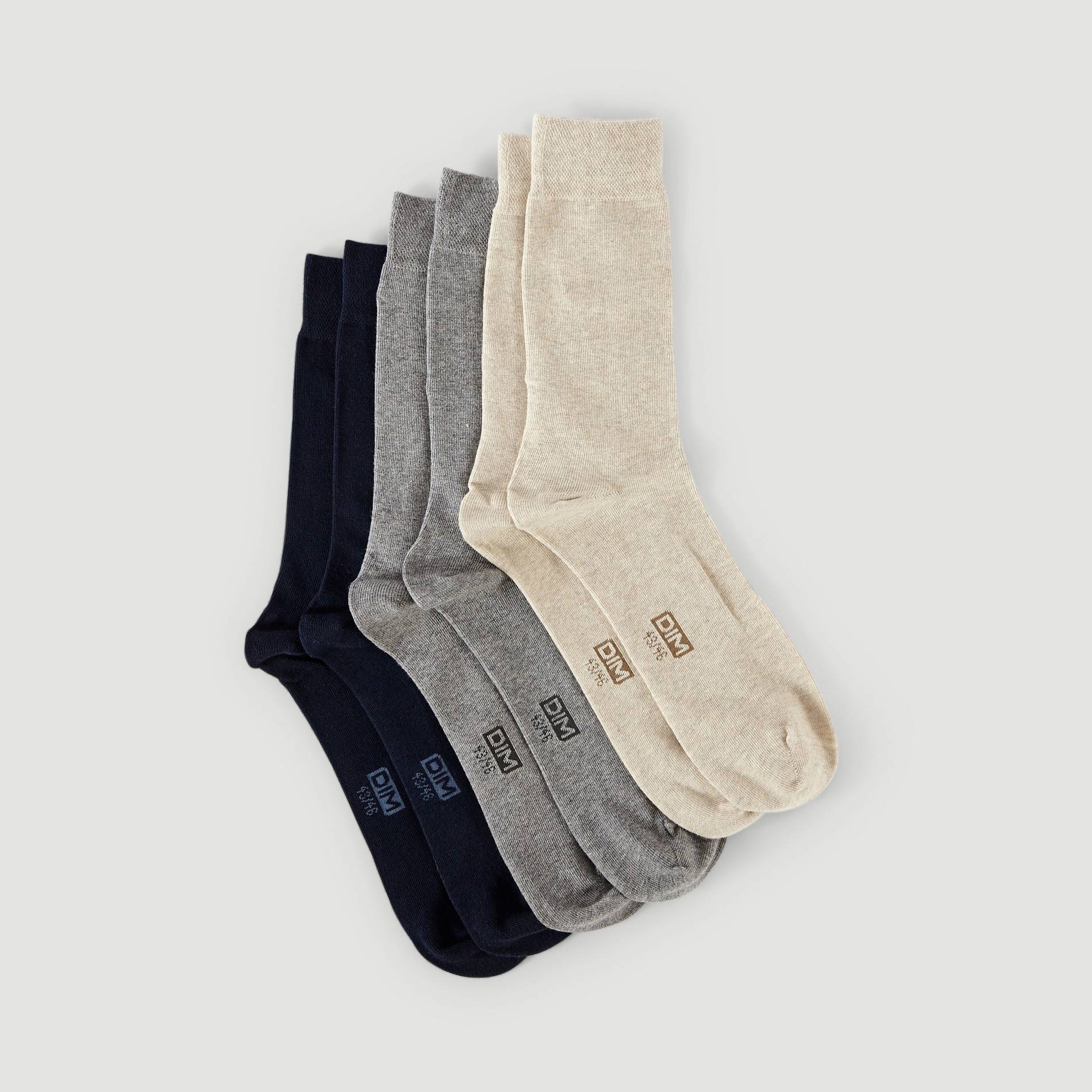 Lot de 3 paires de chaussettes en coton DIM, Multicolore, large image number 0.0