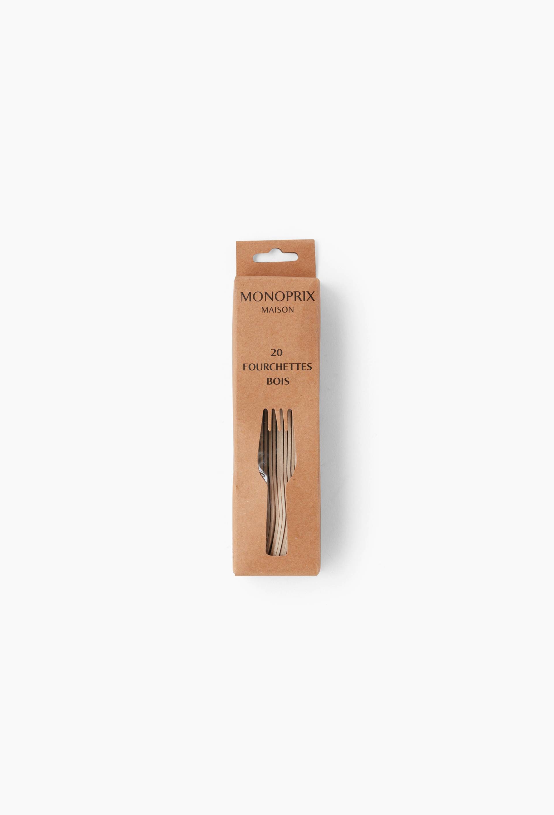 20 fourchettes en bois, 16,5cm, , large image number 0