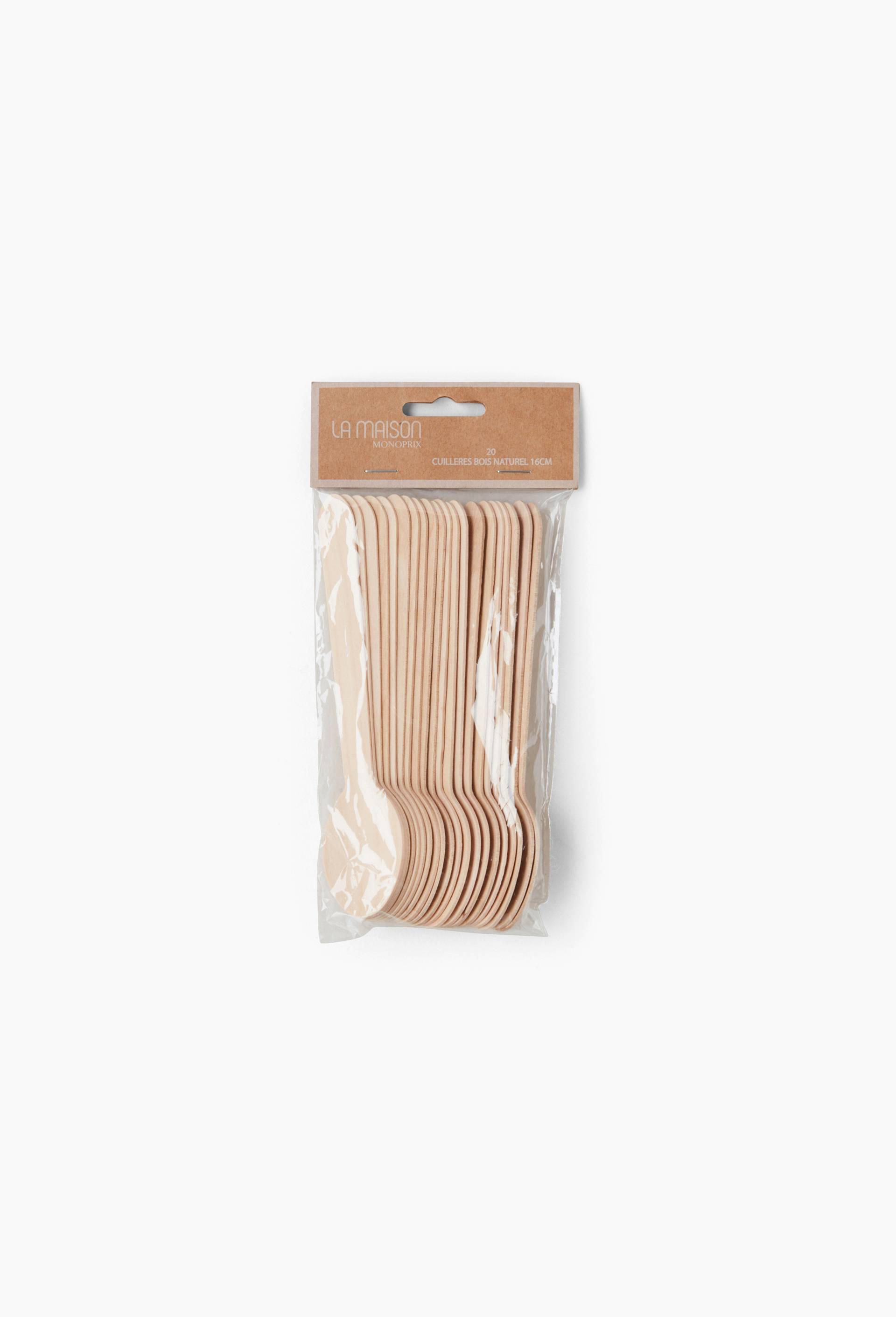 20 cuill&egrave;res en bois, 16cm, , large image number 0