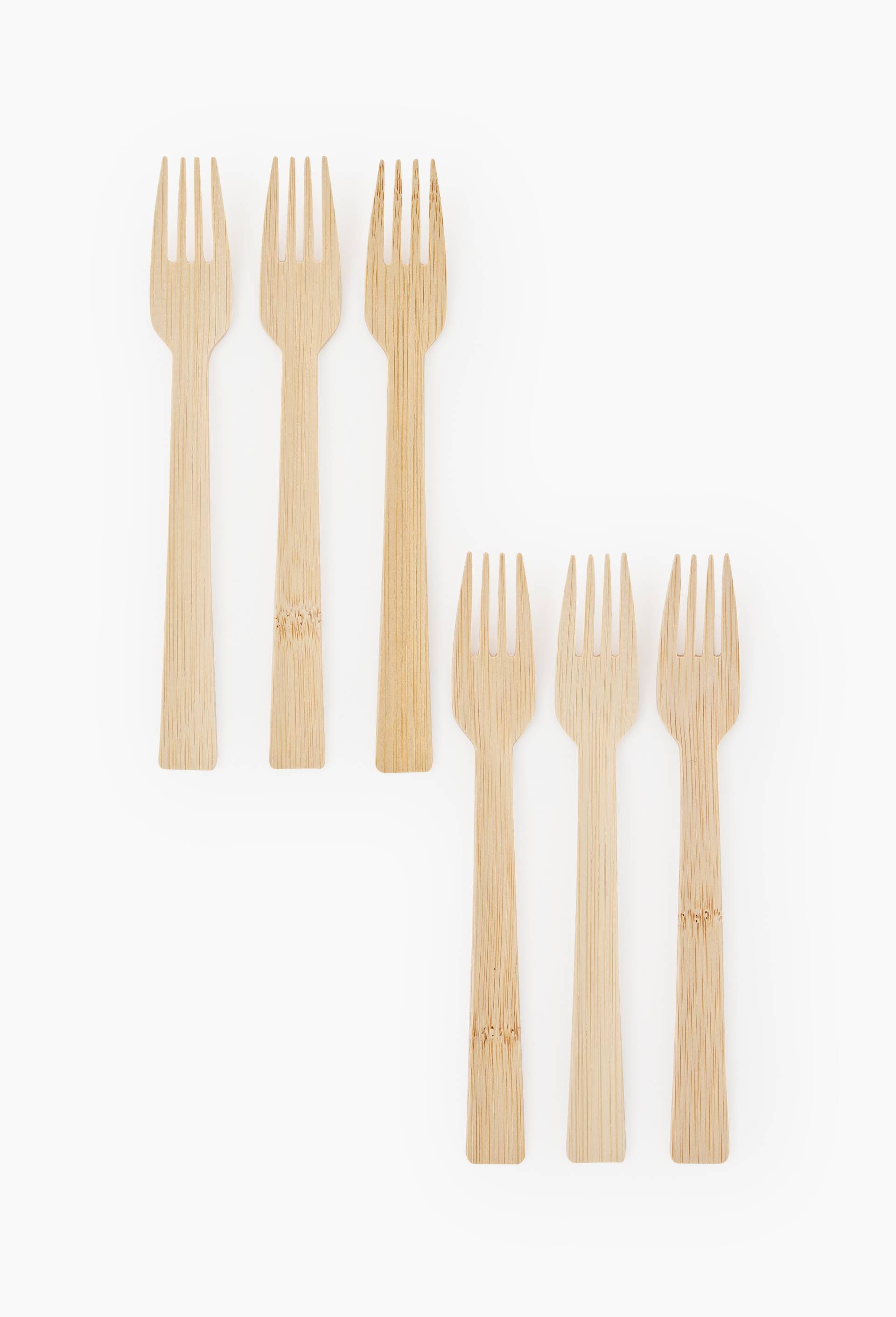 6 fourchettes en bambou, , large image number 0