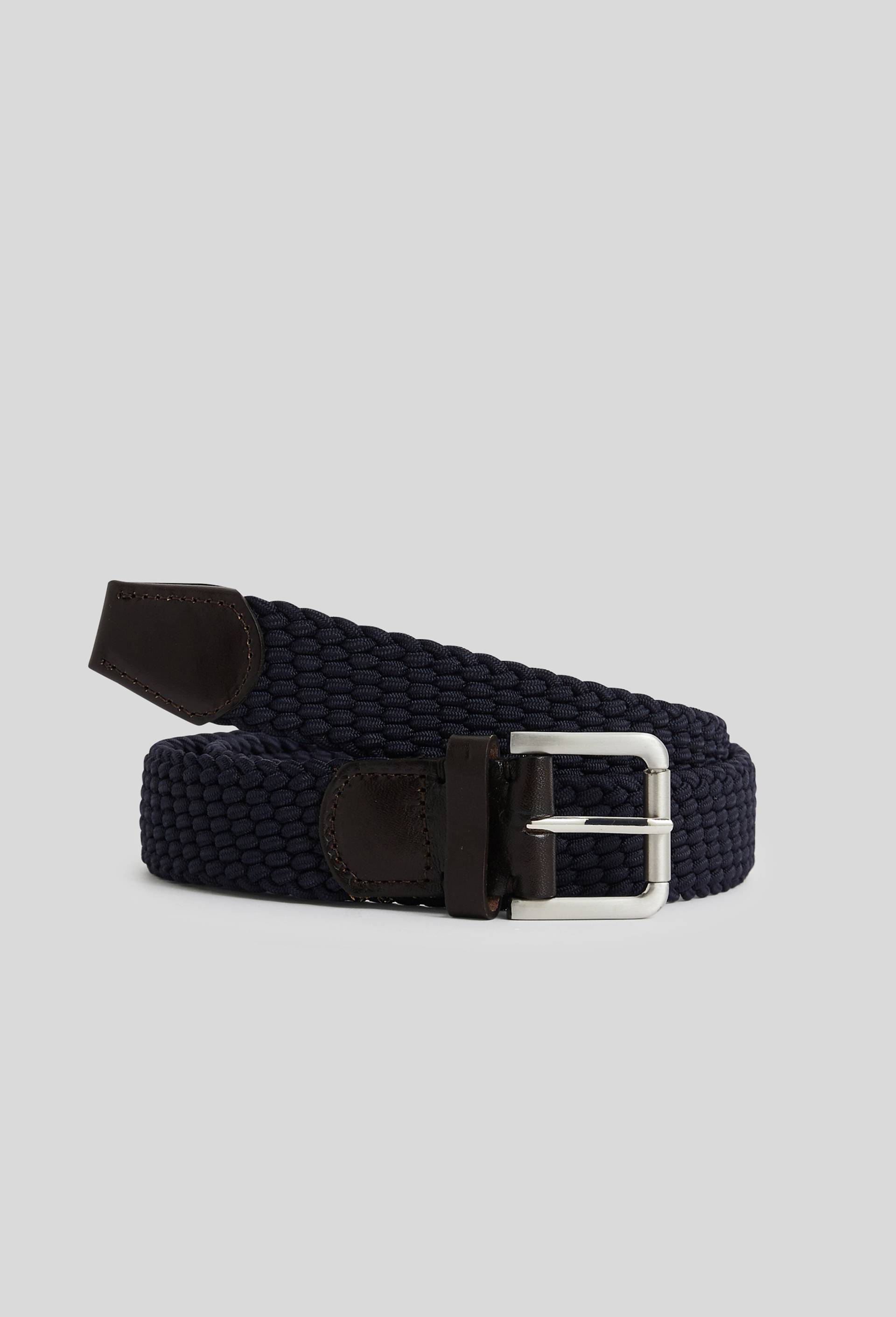 Ceinture &eacute;lastiqu&eacute;e unie, Bleu fonc&eacute;, large image number 0