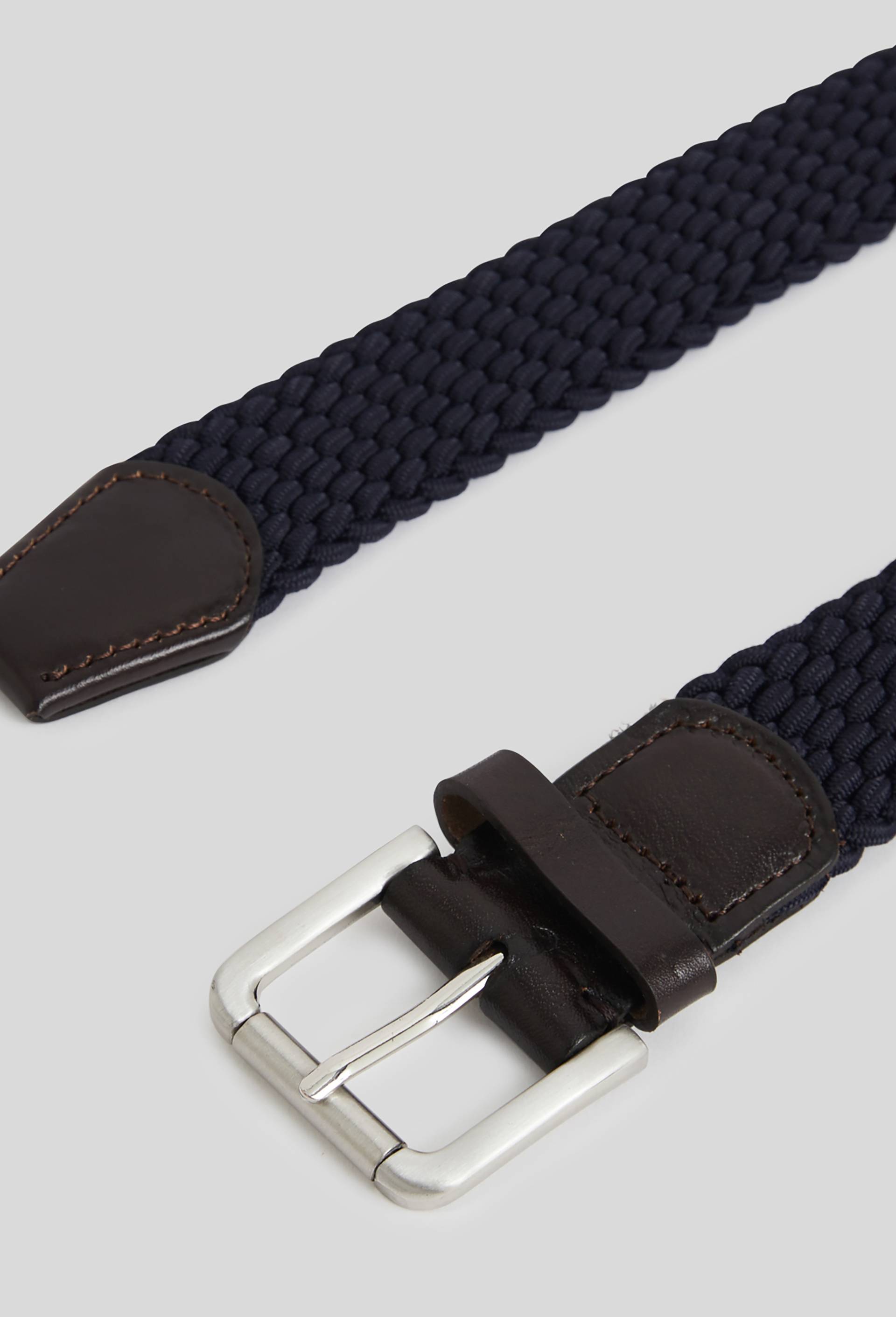 Ceinture &eacute;lastiqu&eacute;e unie, Bleu fonc&eacute;, large image number 1